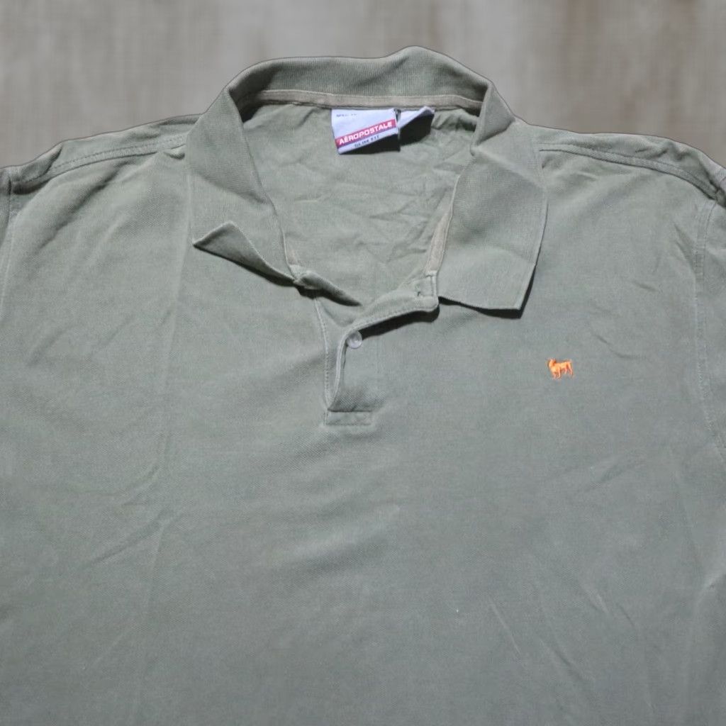 Aeropostale VINTAGE Aeropostale Polo Shirt Men 2XL Short Sleeve Green Casual Breathable Size US XXL / EU 58 / 5 - 1 Thumbnail