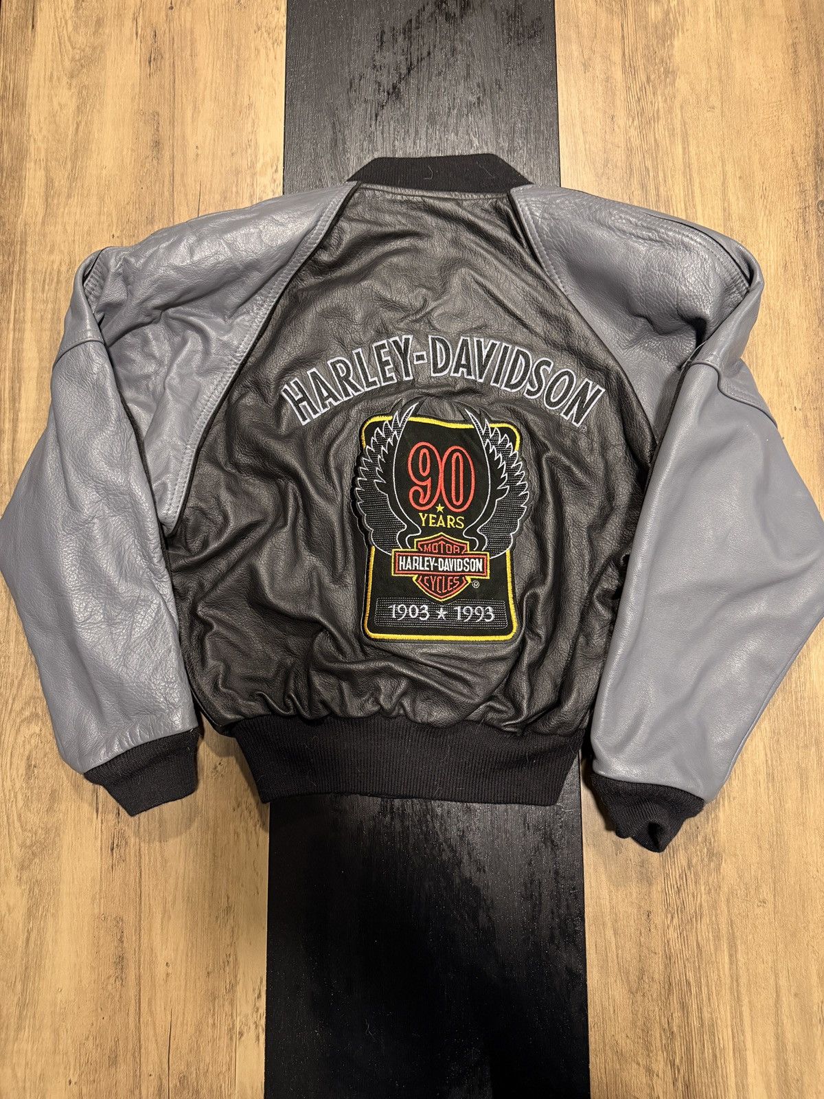Harley Davidson Vintage 1993 Harley-Davidson 90th Leather Jacket