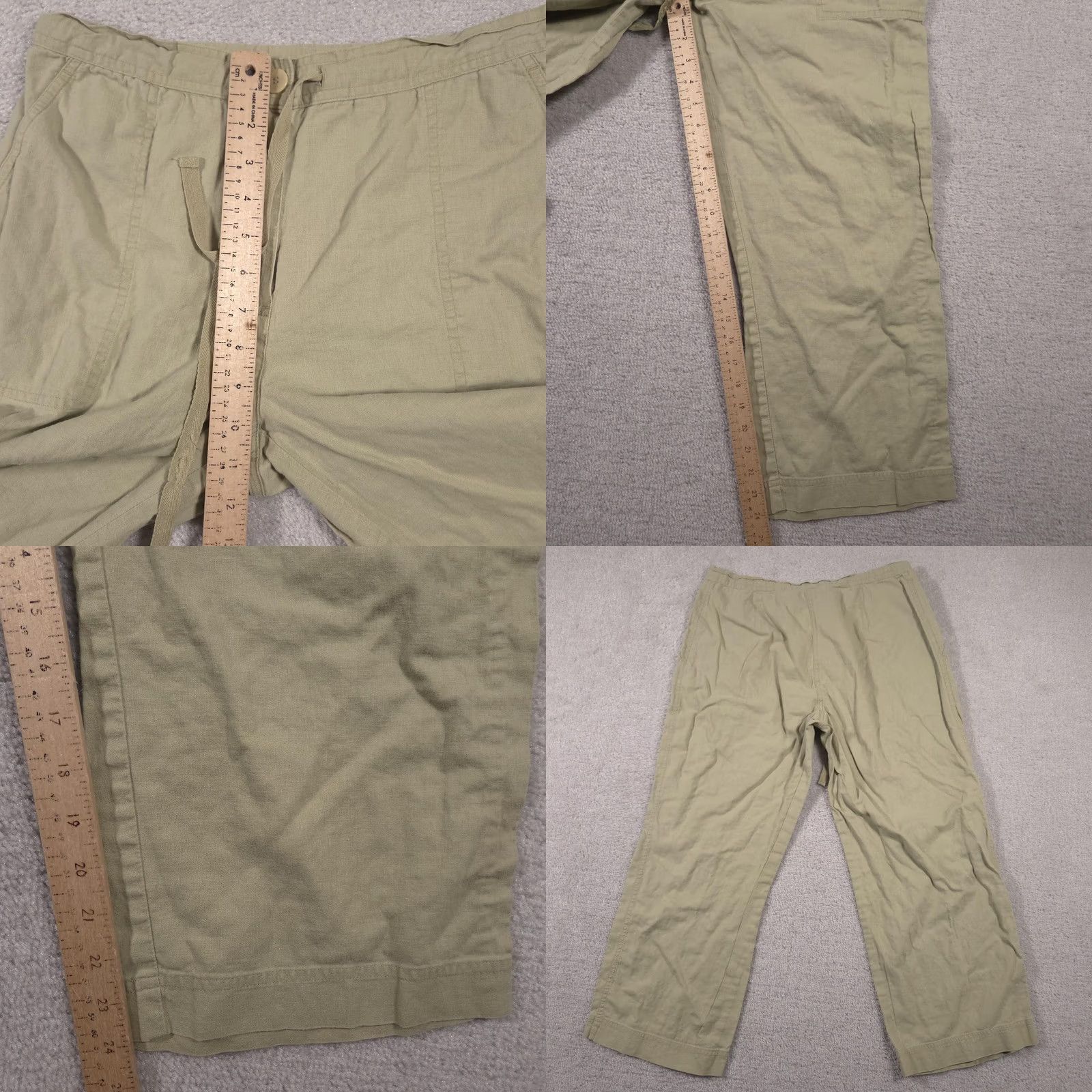 Jones New York Jones New York Sport Pants Womens 8 Beige Linen Cotton Blend Wide Leg Casual Pants Size 30" / US 8 / IT 44 - 8 Thumbnail