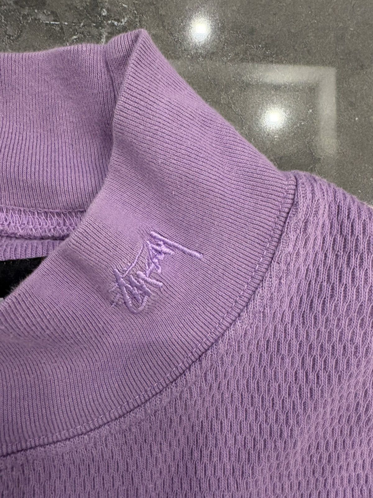 Stussy Men's Stüssy Mock Neck Thermal Long-Sleeve Lavender Cotton Size US XL / EU 56 / 4 - 2 Thumbnail