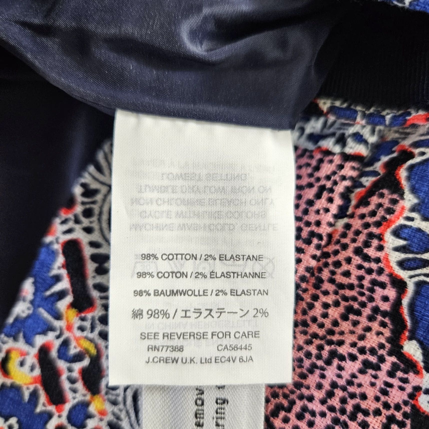J.Crew J.CREW Pencil Skirt Womens No 2 Sz 4 Blue Pink Paisley Cotton Knee Length Zip Front Year 2000s (adaptable) Size 27" / US 4 / IT 40 - 3 Thumbnail