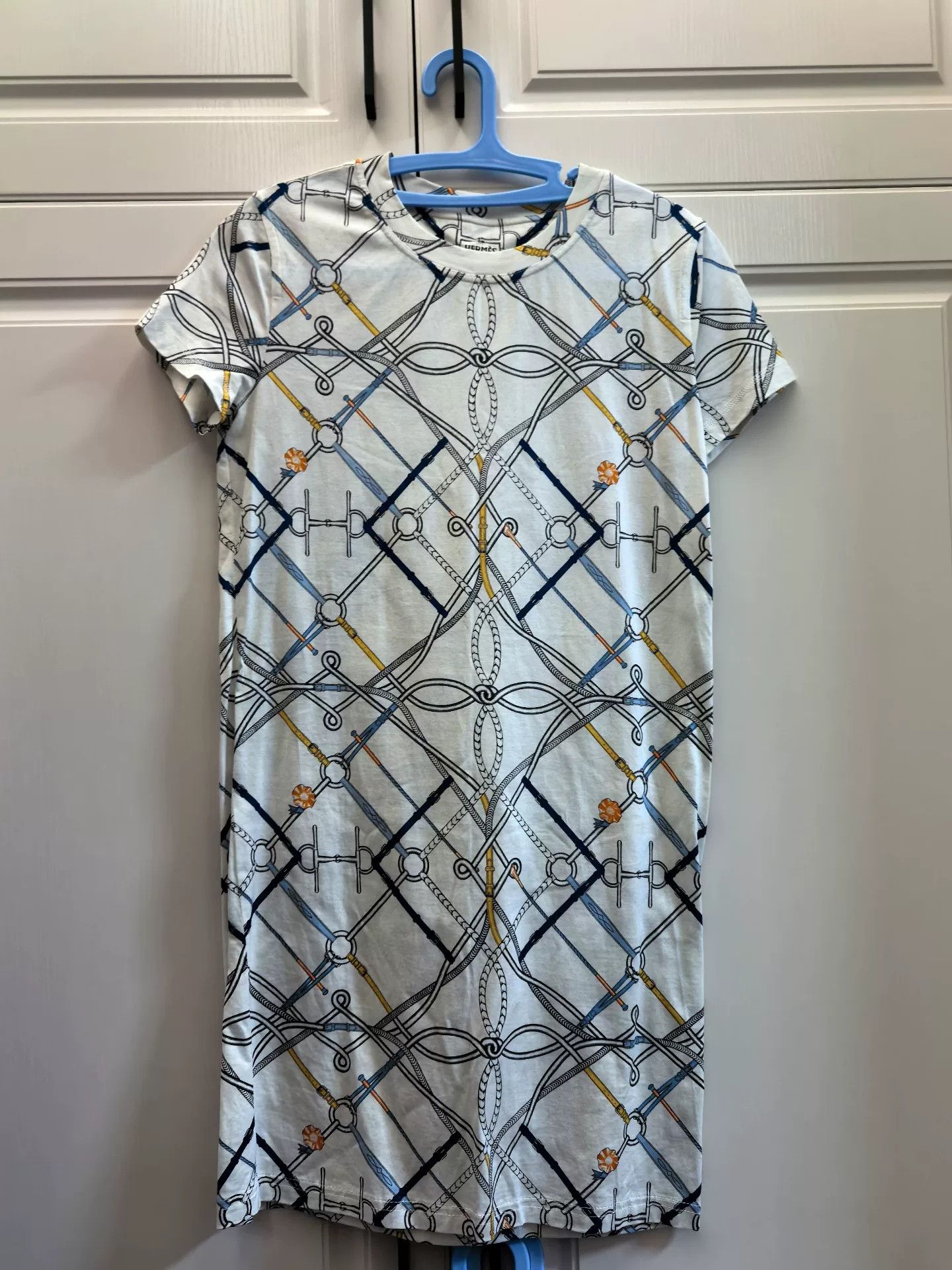 Hermes Hermes Printed Short Sleeve Dress Size US XS / EU 42 / 0 - 1 Thumbnail