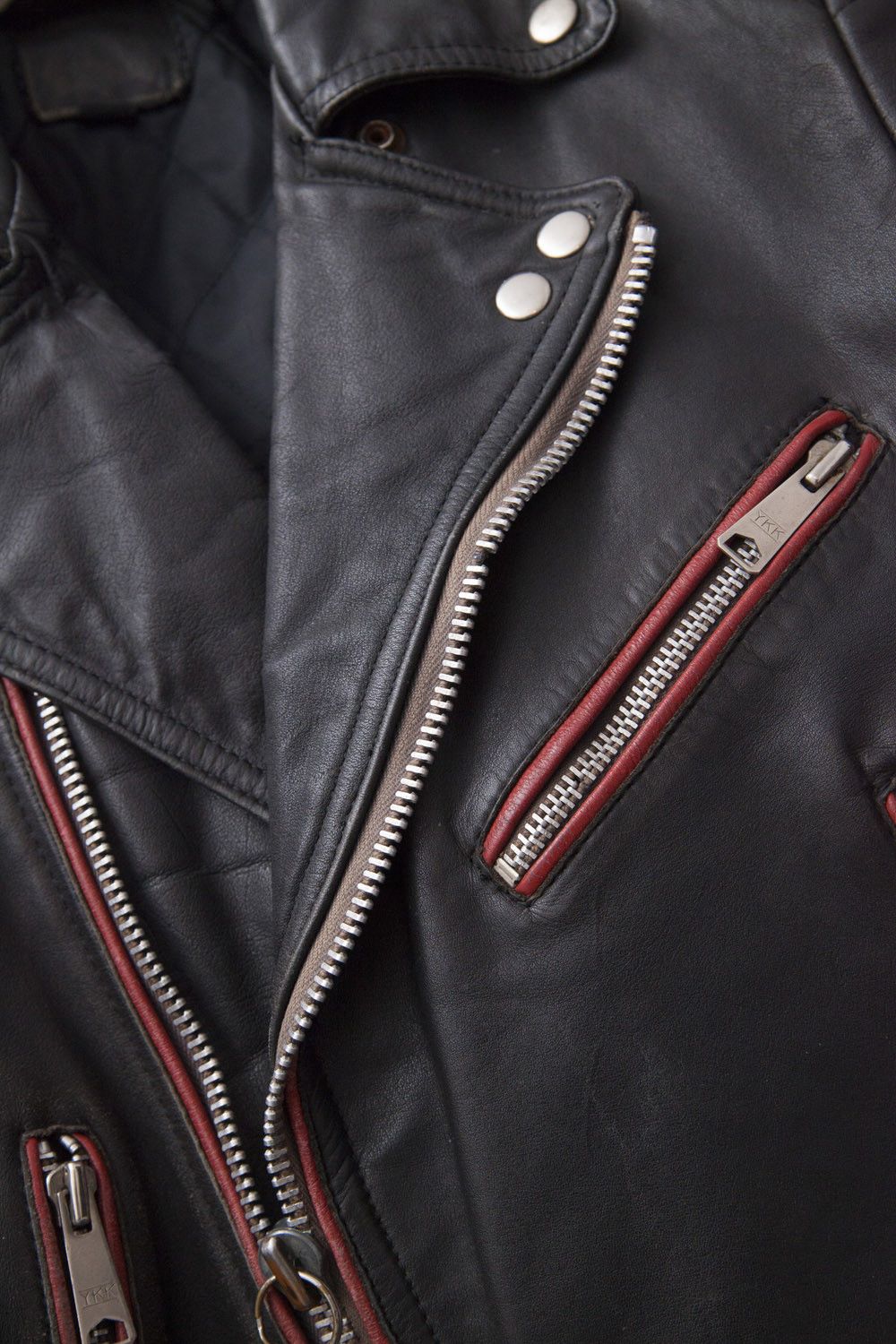 Vintage Vintage 1980's black/red leather biker jacket Size US S / EU 44-46 / 1 - 5 Thumbnail
