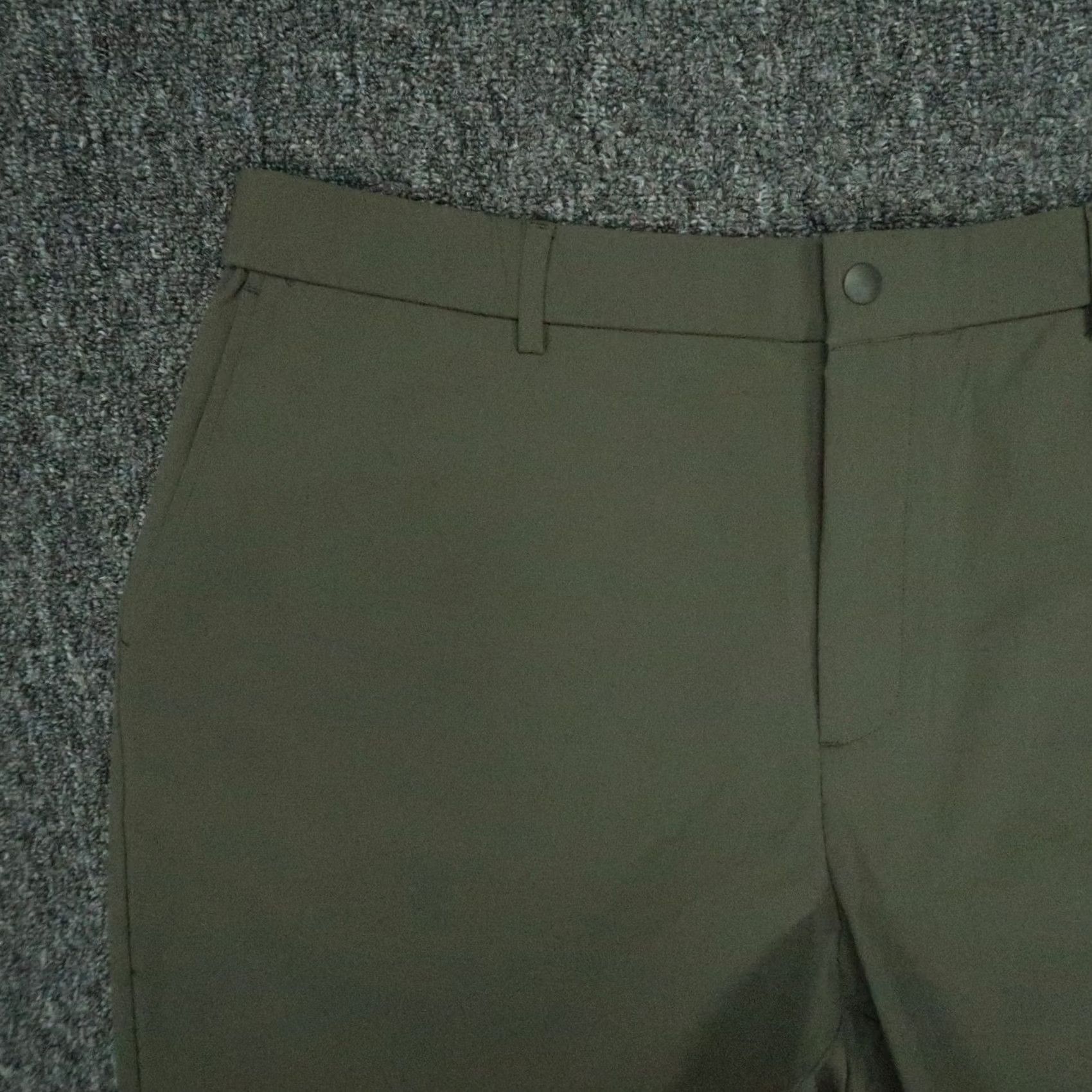 Olive Bearbottom Shorts Mens XL Olive Green Performance 7" Chino Nylon Spandex Pockets Regular Athletic Casual Holiday? Size US 36 / EU 52 - 2 Thumbnail