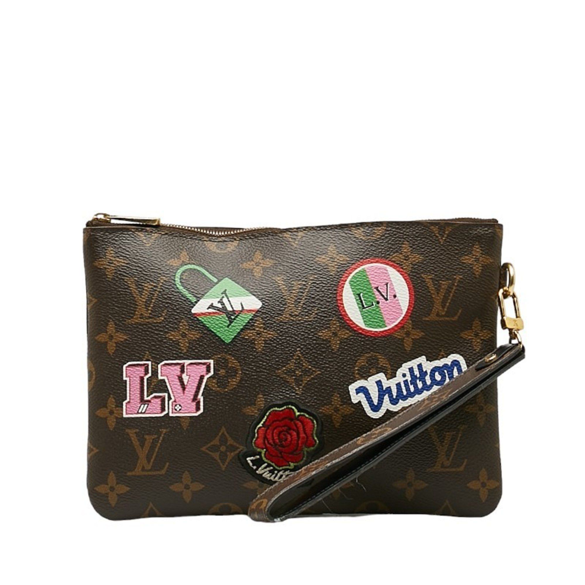 image of Louis Vuitton Monogram City Pouch Patches Collection M63447 Brown Multicolor Pvc Ladies Louis Vuitt