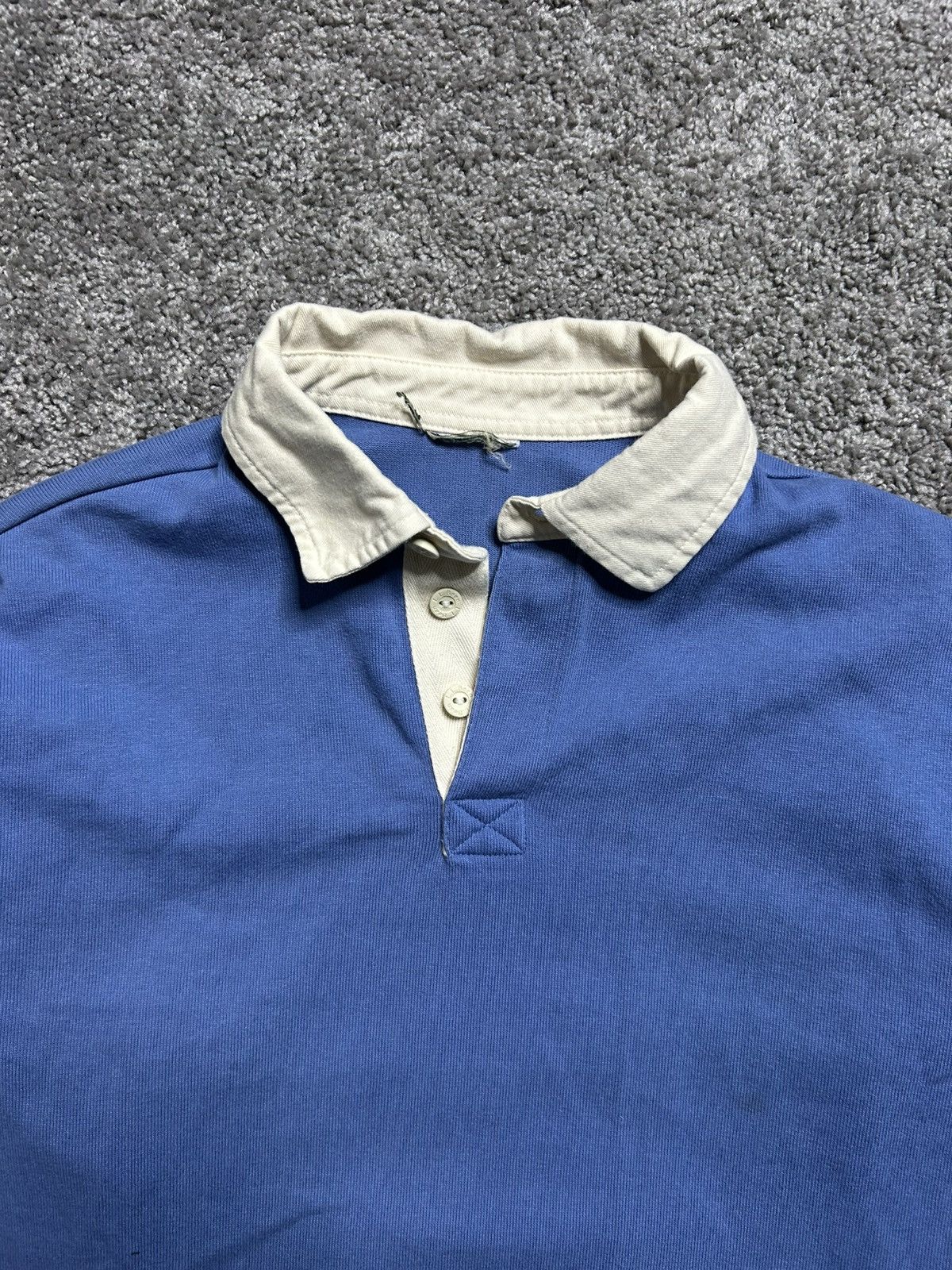 Lands' End Vintage 90s Lands End Rugby Long Sleeve Blue Blank Contrast Size US M / EU 48-50 / 2 - 2 Thumbnail