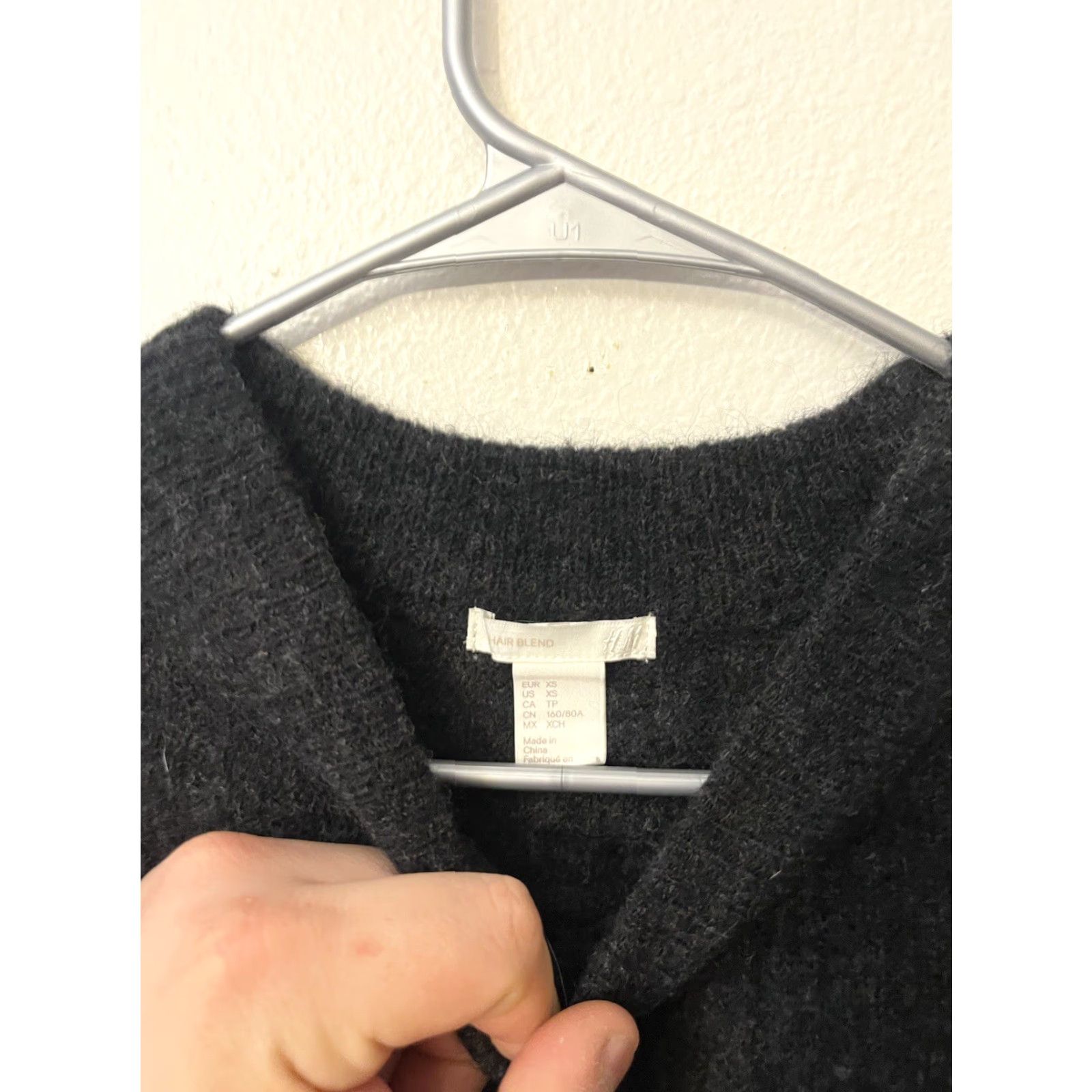 H&M VINTAGE H&M Sweater Women XS Dark Gray Mohair Wool Pullover Crew Neck Size XS / US 0-2 / IT 36-38 - 3 Thumbnail