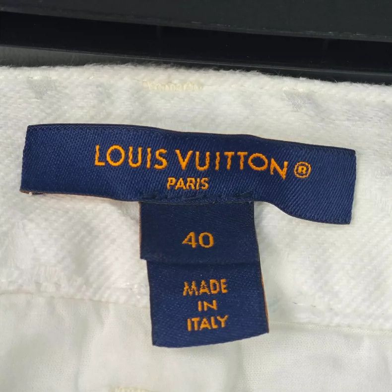 Louis Vuitton Louis Vuitton White Full Logo Zipper Leather Label Pants 25 Size US 40 / EU 56 - 7 Thumbnail