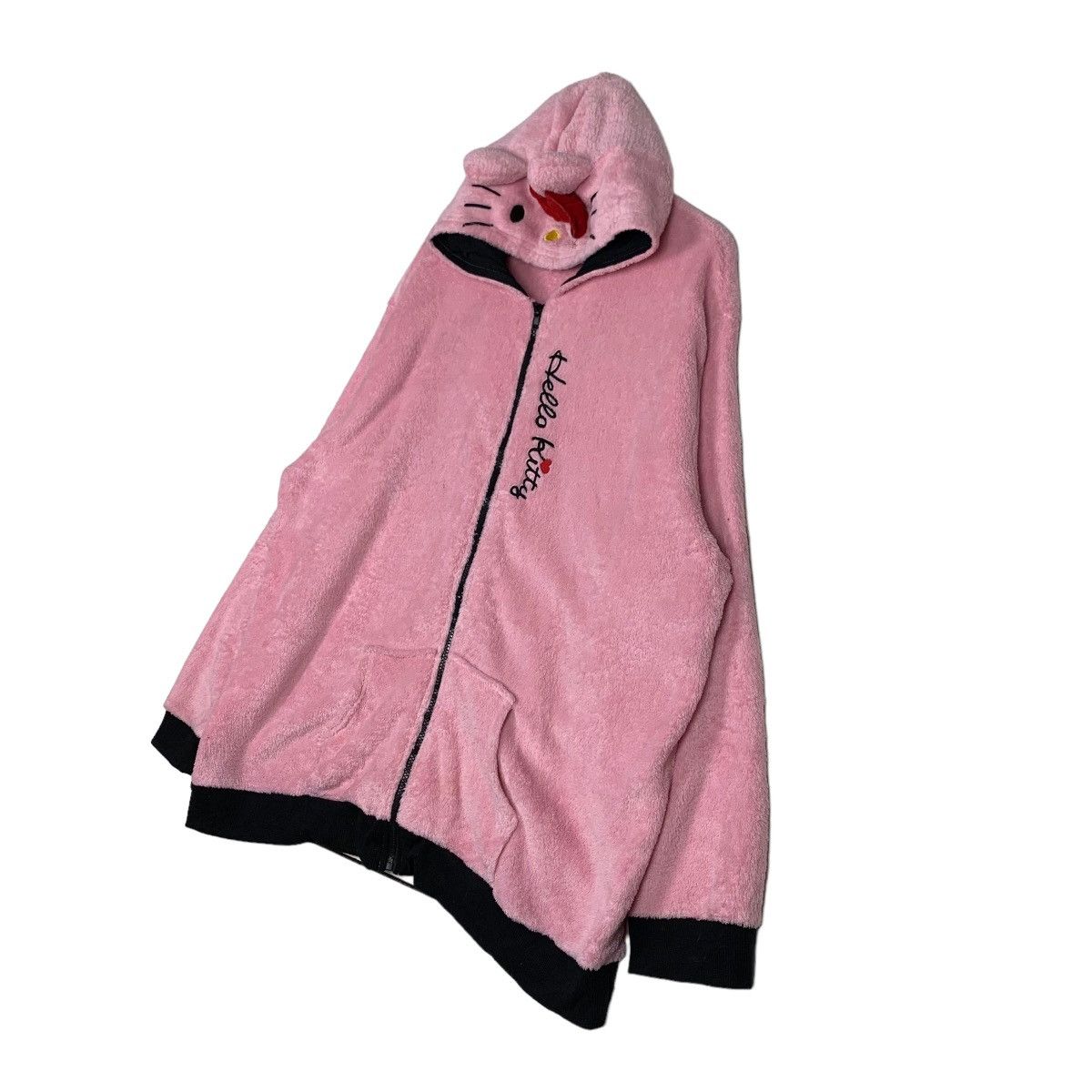 Japanese Brand HELLO KITTY EMBROIDERY LOGO PINK FLEECE HODDIES #0095-C6 Size US XXL / EU 58 / 5 - 2 Thumbnail