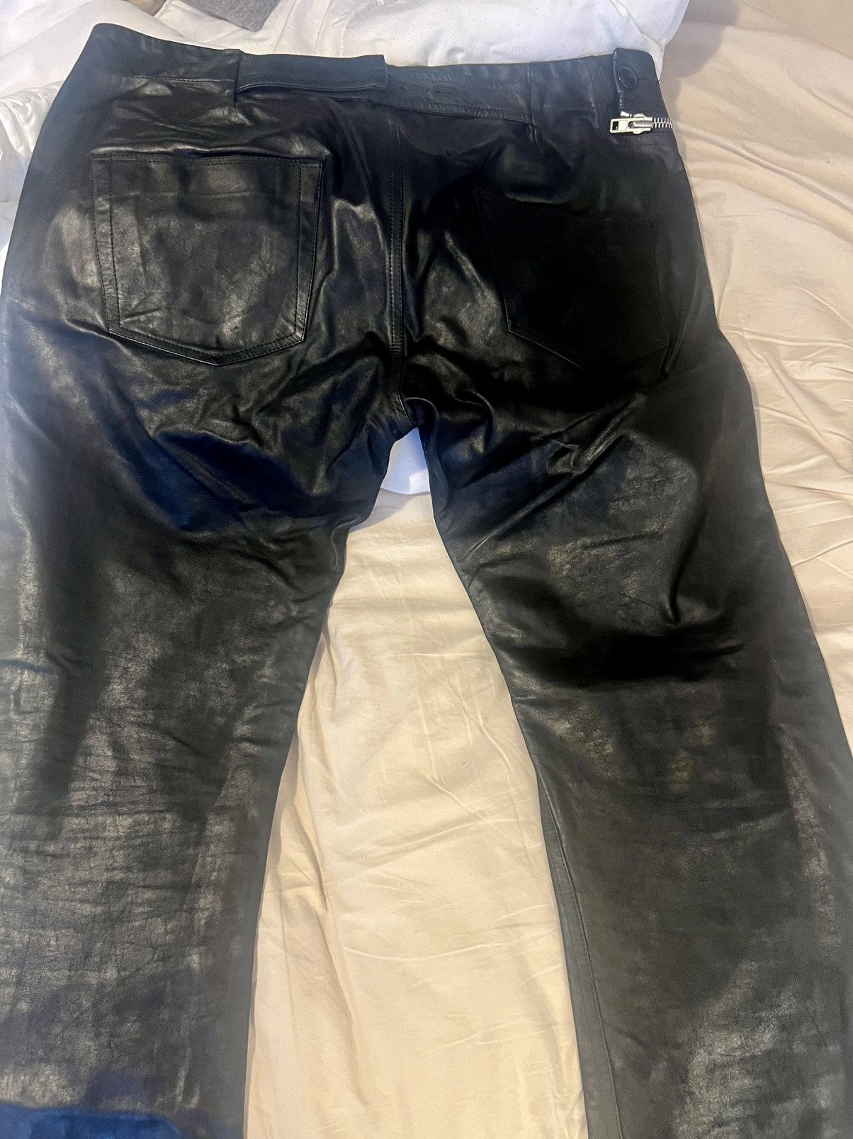Rick Owens NWOT s/s15 $2210 “Faun” Leather Aircuts Size US 34 / EU 50 - 5 Thumbnail
