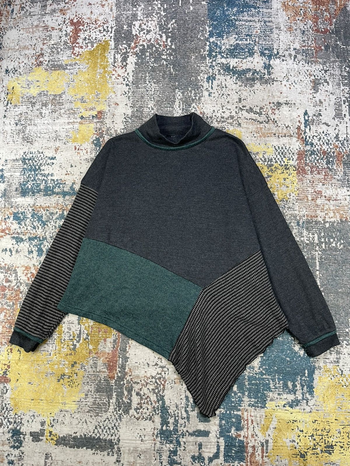 Ne-Net Ne-Net Multi Knit Assymetric Pull Over Swing Sweater Size XS / US 0-2 / IT 36-38 - 1 Thumbnail