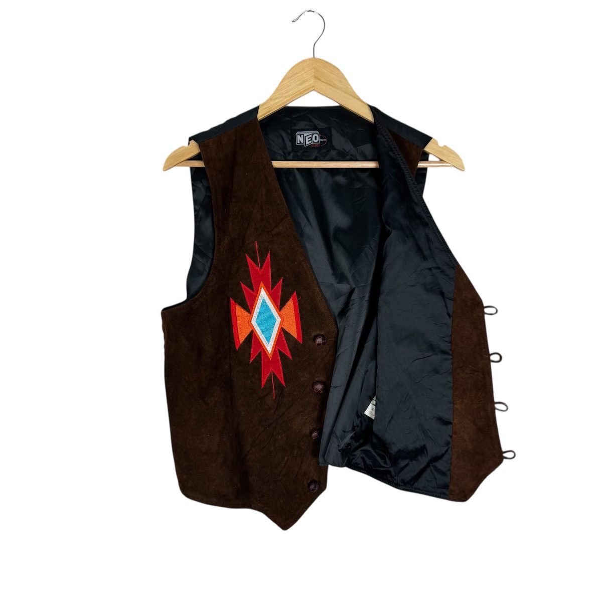 Leather 🌟NEO COWHIDE SUEDE NAVAJO LEATHER VEST Size US M / EU 48-50 / 2 - 6 Thumbnail