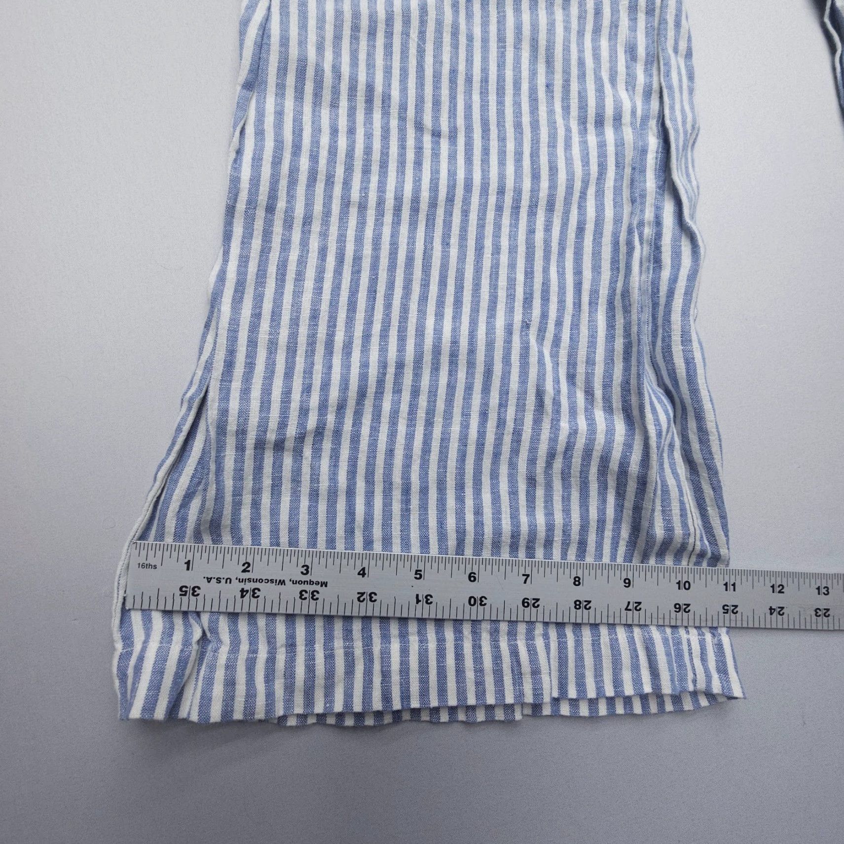 Vintage VINTAGE Tahari 100% Linen Wide-Leg Pants Size 10 Blue Striped High Coastal Old Money Mens Womens Girls Size 32" / US 10 / IT 46 - 5 Thumbnail