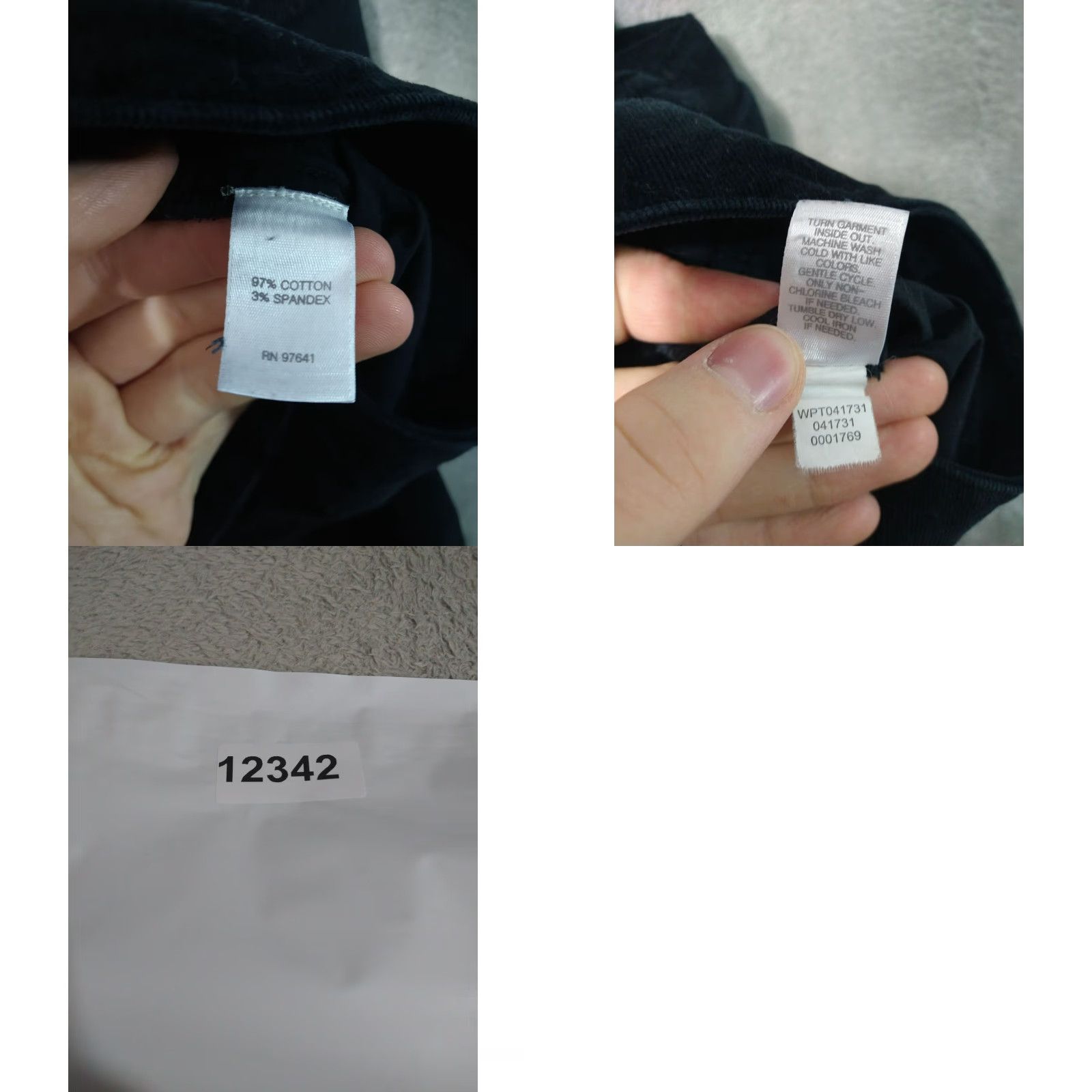 J. Jill J Jill Pants Womens 8 Black Corduroy Slim Straight Leg Mid Rise Stretch Size 30" / US 8 / IT 44 - 8 Thumbnail