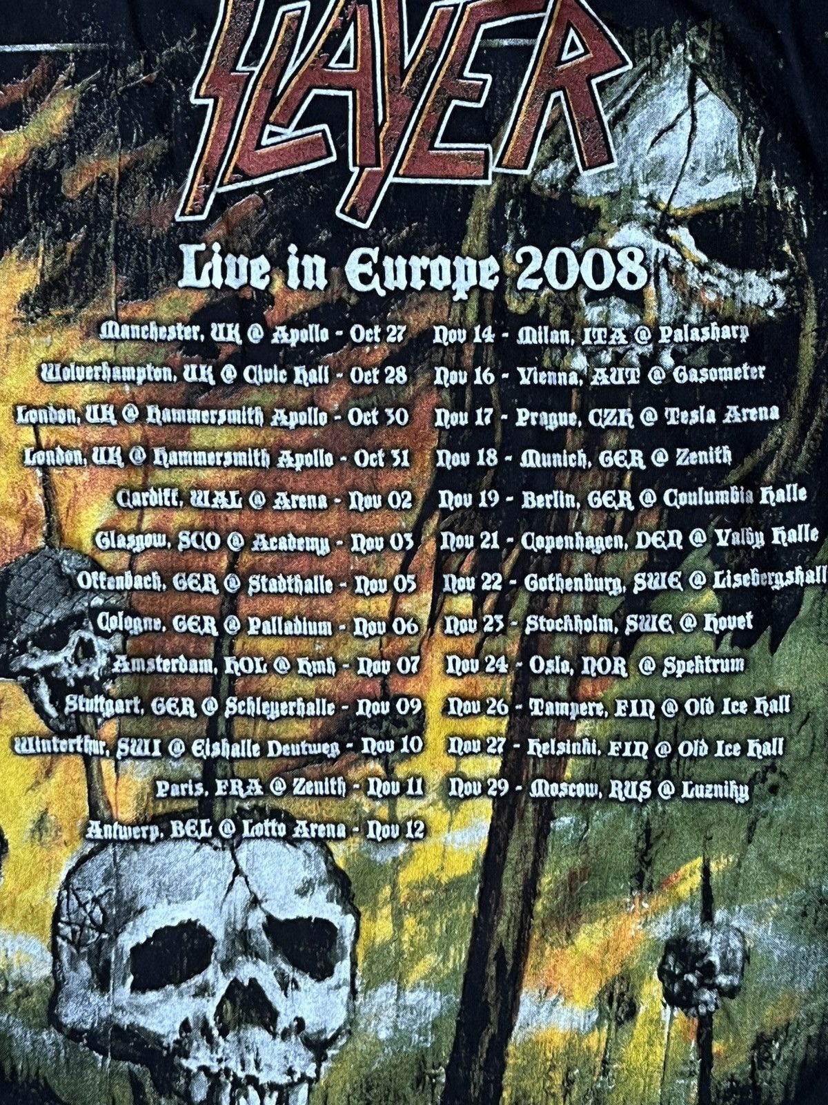 Band Tees Slayer band tshirt live in Europe Tour 2008 Size US S / EU 44-46 / 1 - 8 Thumbnail