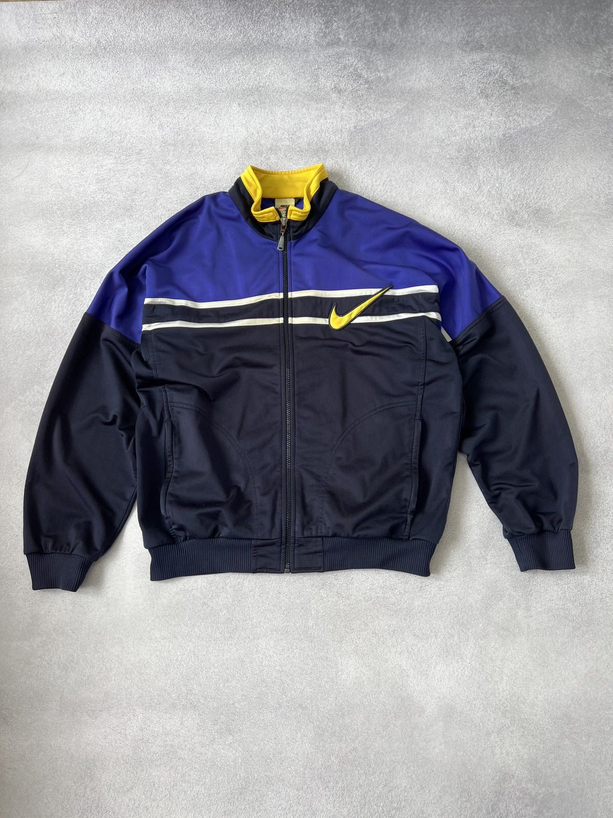 Nike × Vintage Vintage Nike Tracksuit Blue Yellow Retro Style Big Logo Size US S / EU 44-46 / 1 - 2 Thumbnail