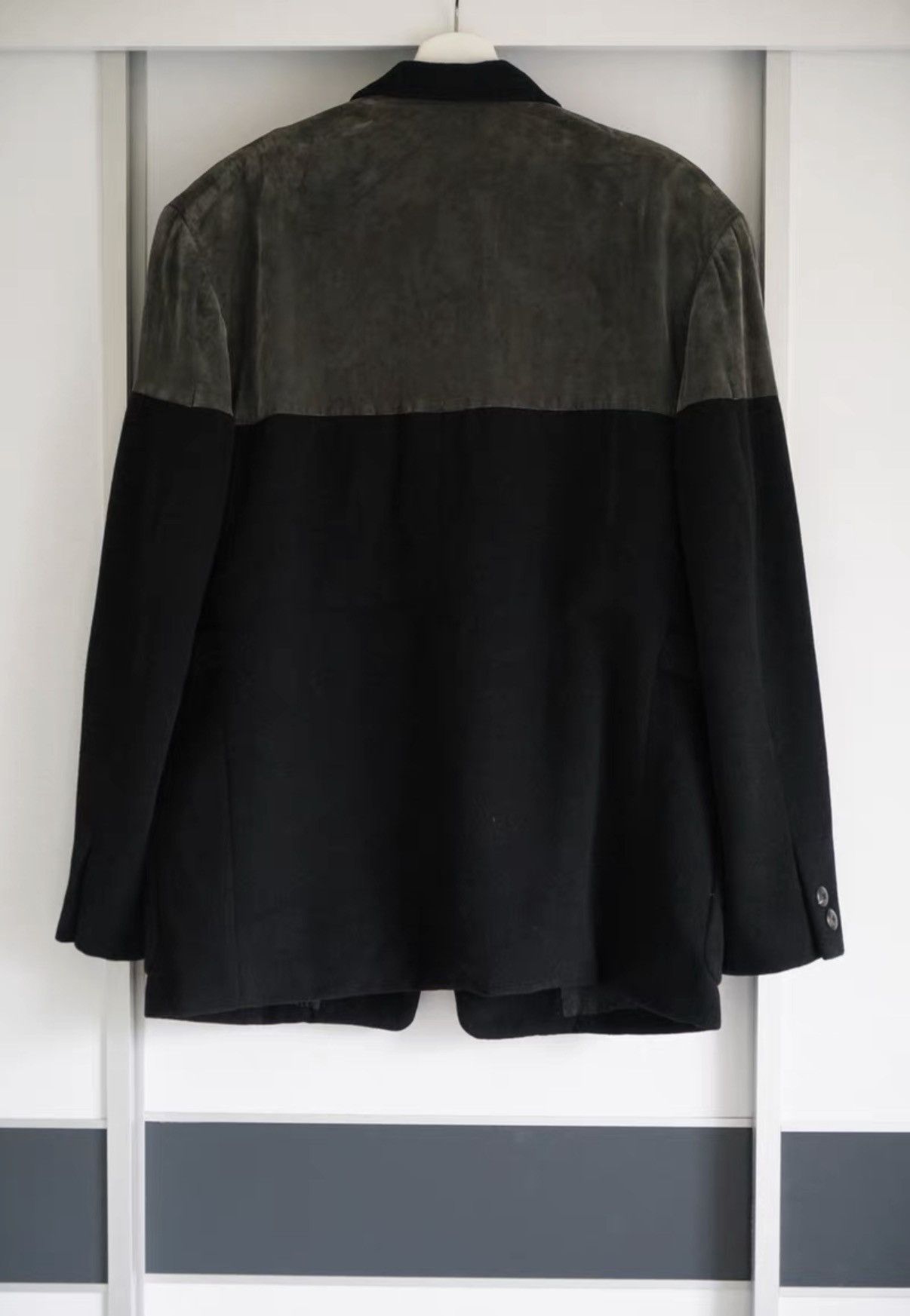 Yohji Yamamoto Yohji Yamamoto 88AW Moss Green Velvet Paneled Blazer K4 Size US M / EU 48-50 / 2 - 2 Thumbnail