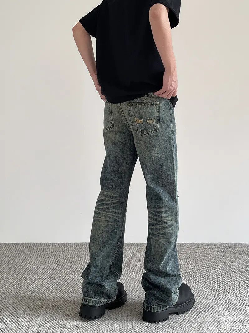 Japanese Brand Retro casual straight leg ripped jeans Size US 32 / EU 48 - 4 Thumbnail
