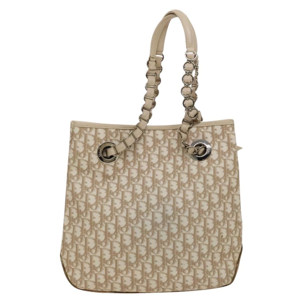 Dior DIOR Trotter Canvas Romantic Tote Bag Pvc Beige Silver Size ONE SIZE - 3 Thumbnail