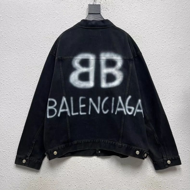 Balenciaga Balenciaga Graffiti Logo Denim Jacket Size US S / EU 44-46 / 1 - 1 Thumbnail