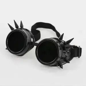 Electric Visual Black Welding Round Rivet Spiked Goggle Size ONE SIZE - 4 Thumbnail