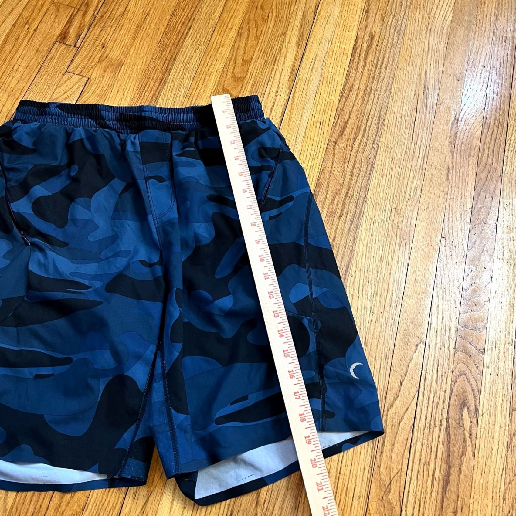 Vintage Zyia Active Mens XL Blue Camo Lined Stretch Zip Pockets Shorts Size US 36 / EU 52 - 6 Thumbnail