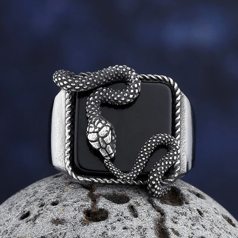 Japanese Brand × Jewelry × Vintage Snack Rock Black Stone Ring Size ONE SIZE - 2 Thumbnail