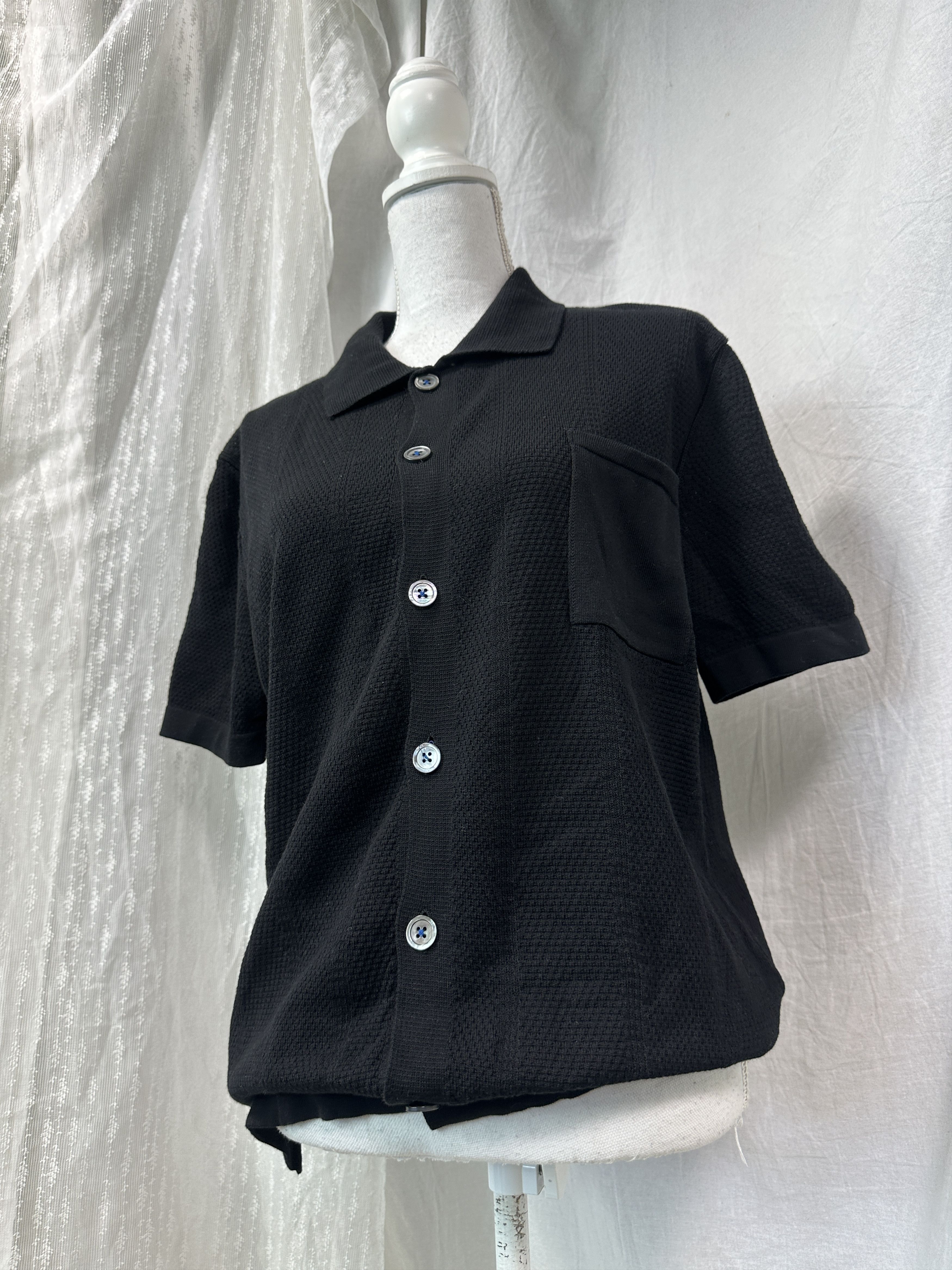 Vintage Vintage Old Money Short Sleeve Knit Overshirt Galiia Shirt Size US S / EU 44-46 / 1 - 1 Thumbnail