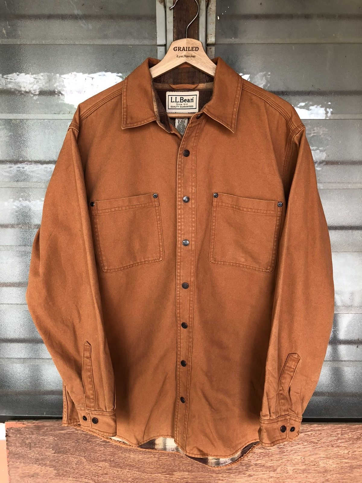 L.L. Bean Vintage 90's L.L. Bean Flannel Lined Canvas Work Jacket Size US M / EU 48-50 / 2 - 3 Thumbnail
