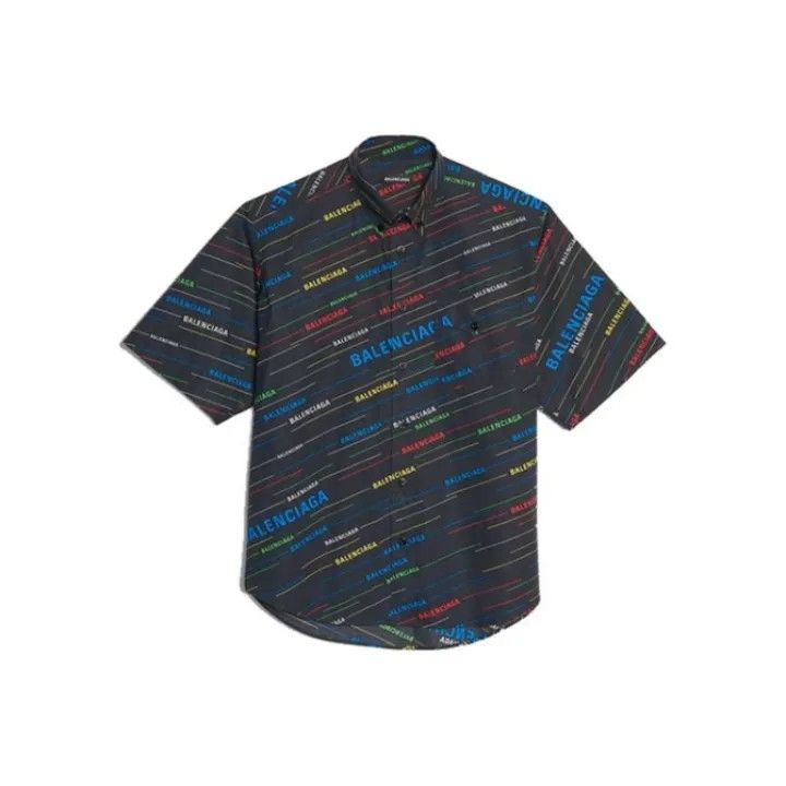 Balenciaga Balenciaga Colorful Letter Print Short Sleeve Shirt Size US S / EU 44-46 / 1 - 1 Thumbnail