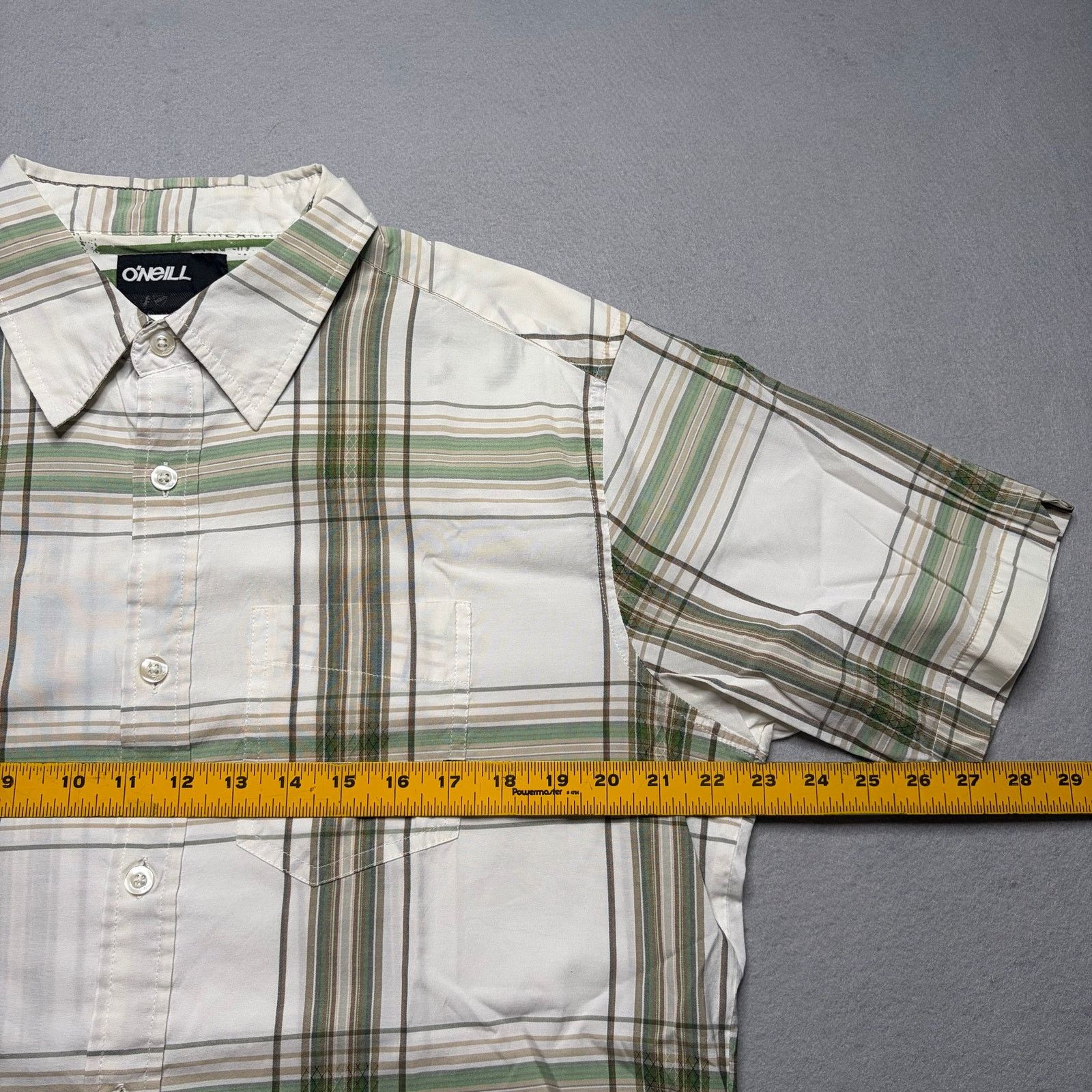 O'Neill O’Neill Plaid Button Up Shirt Men’s Large White Green Shirt Size US L / EU 52-54 / 3 - 6 Thumbnail