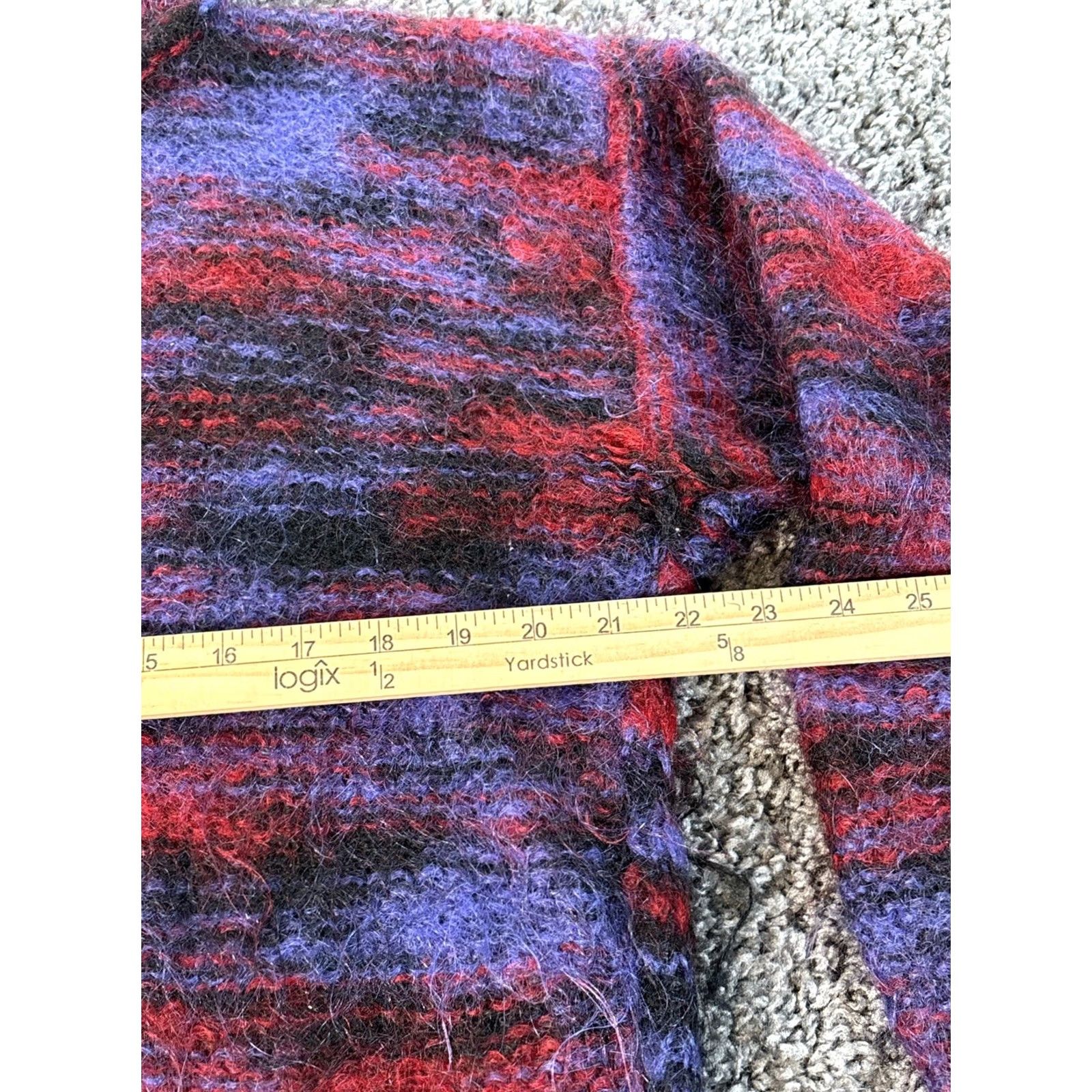 Pinko VINTAGE Mohair Turtleneck Sweater Womens Large Pink Knit Stripe 90s Bohemian Pullover Long Sleeve Size L / US 10 / IT 46 - 3 Thumbnail