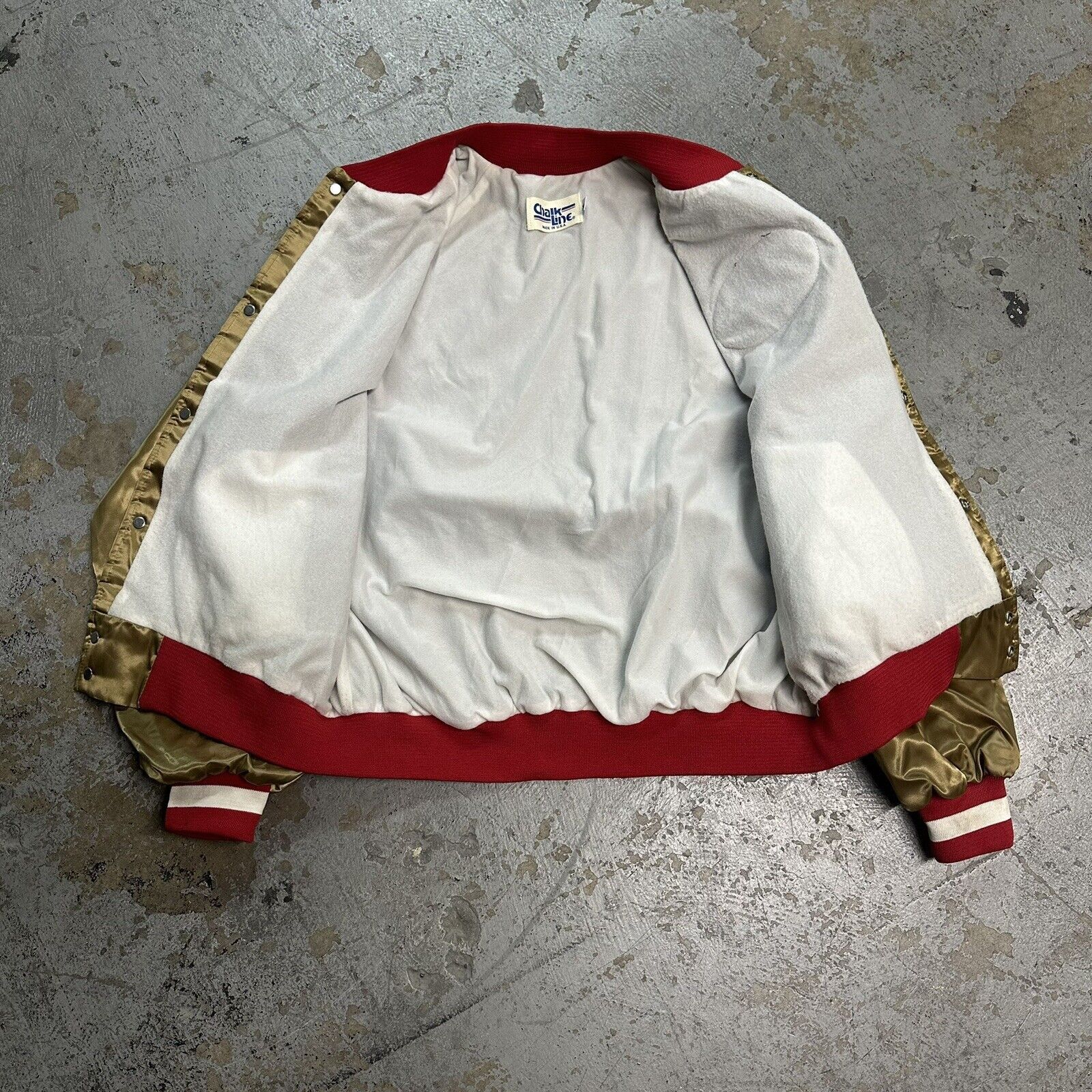Chalk Line × NFL × Vintage Vintage Chalkline San Francisco 49ers Gold Satin Jacket Size US XL / EU 56 / 4 - 3 Thumbnail