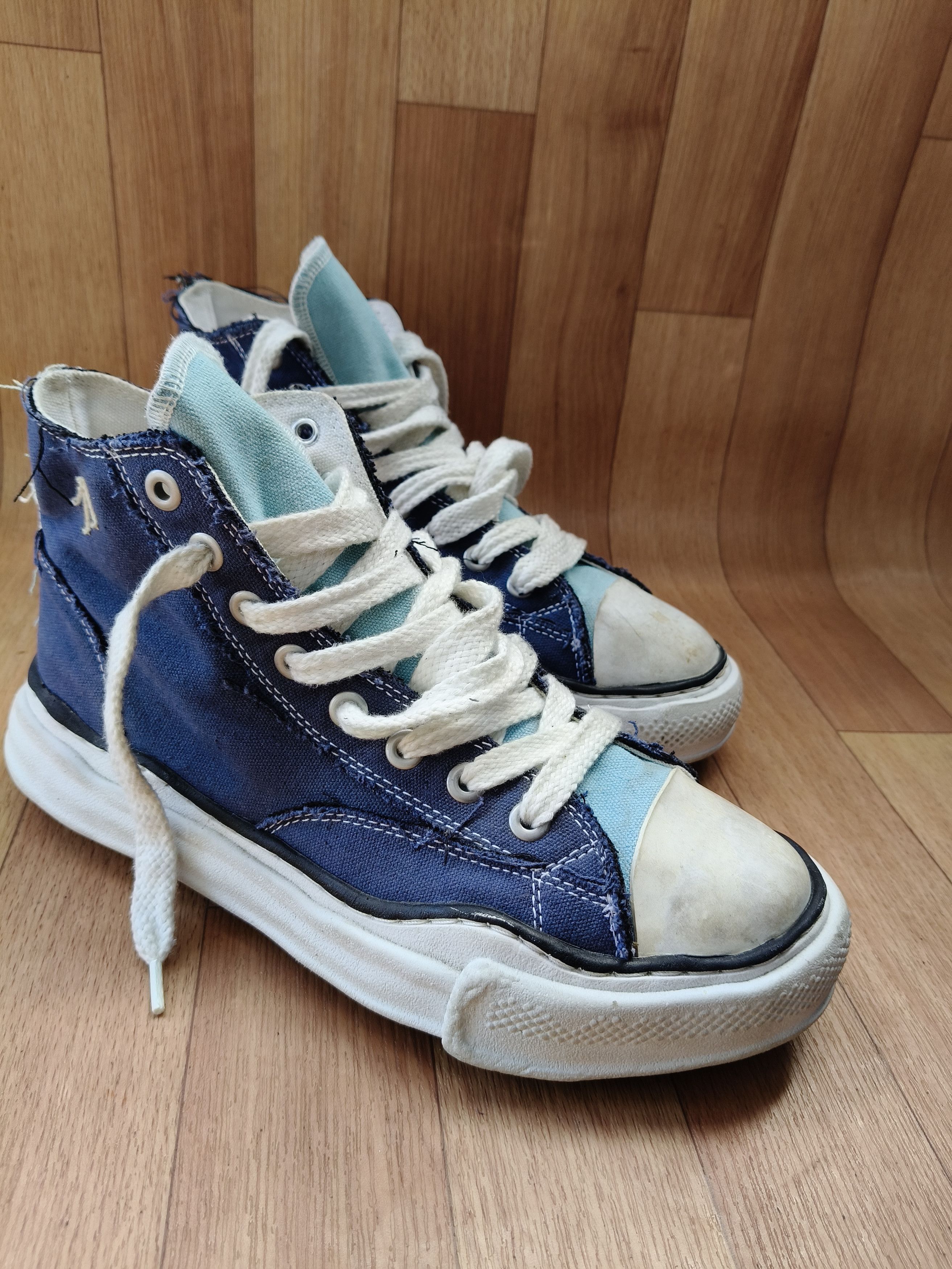Maison MIHARA YASUHIRO × Nigel Cabourn Melted sole distressed high top sneakers Size US 9 / EU 42 - 3 Thumbnail