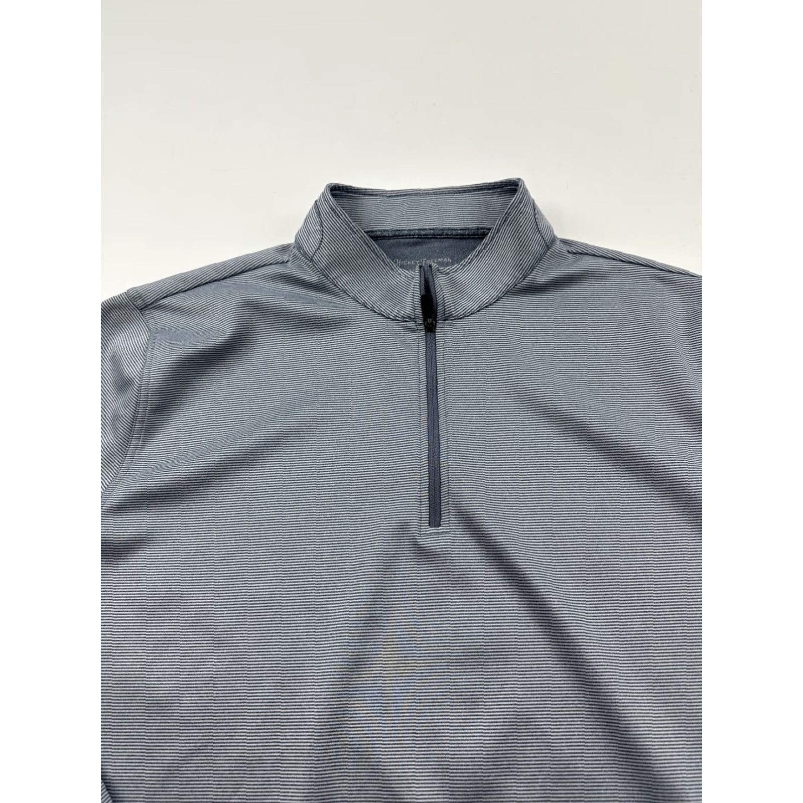Vintage Hickey Freeman Sweater Mens 2XL Gray Quarter Zip Lightweight Striped Pullover Shirt Size US XXL / EU 58 / 5 - 2 Thumbnail