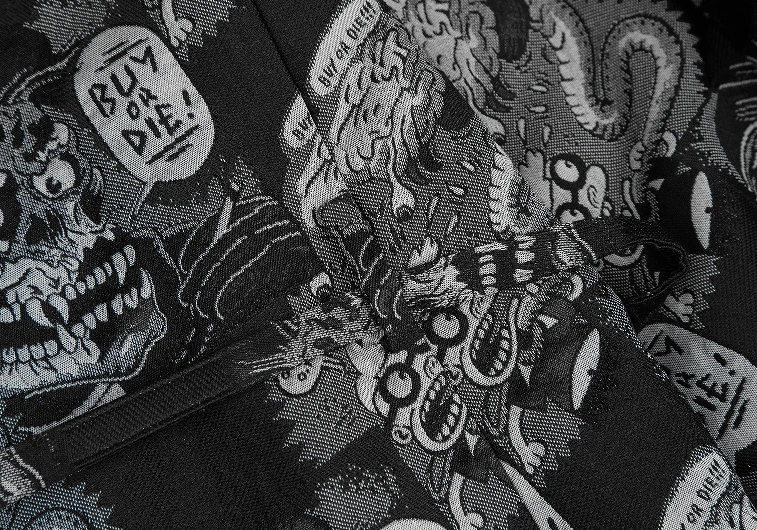 Comme des Garcons Homme Plus Comic Jacquard Drawstring Jacket in Black and Gray M Size US M / EU 48-50 / 2 - 10 Thumbnail