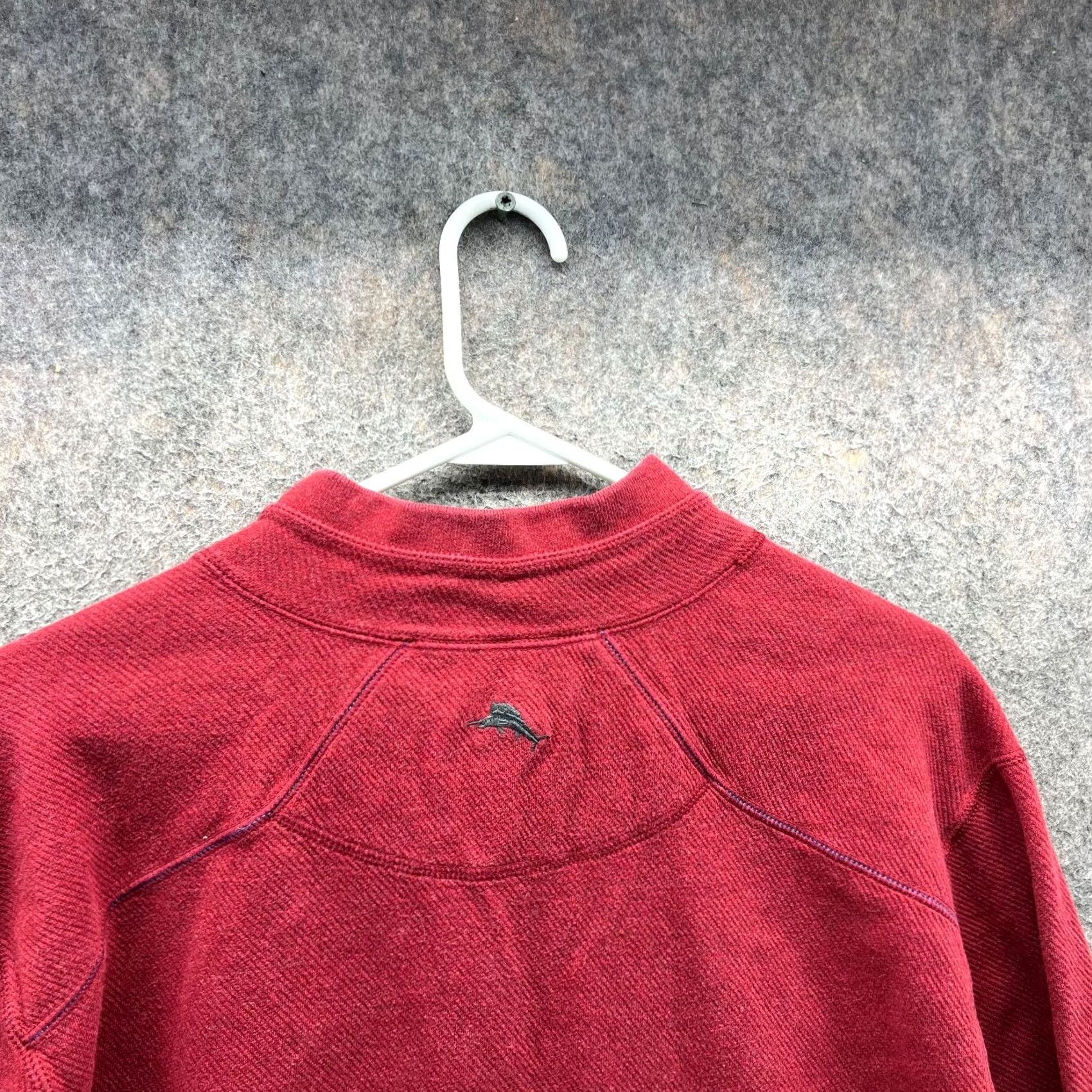 Tommy Bahama Tommy Bahama Pullover Mens XL Red Color Reversible Cotton Sweatshirt Mock Neck Zip (Quarter Zip) Size US XL / EU 56 / 4 - 2 Thumbnail