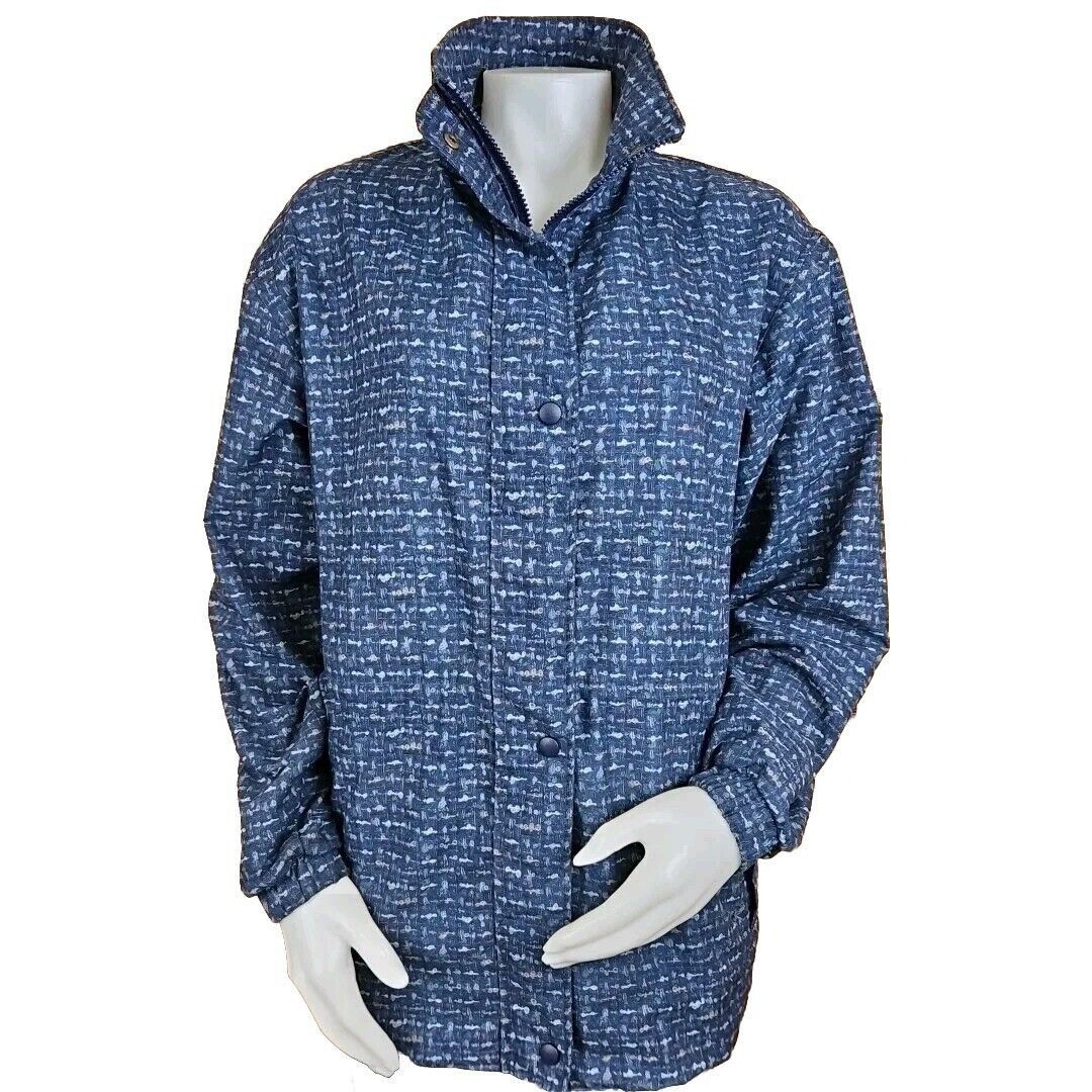 Vintage Forresters Drytech Rain Jacket Womens M Gore-Tex Blue Print Size M / US 6-8 / IT 42-44 - 1 Thumbnail