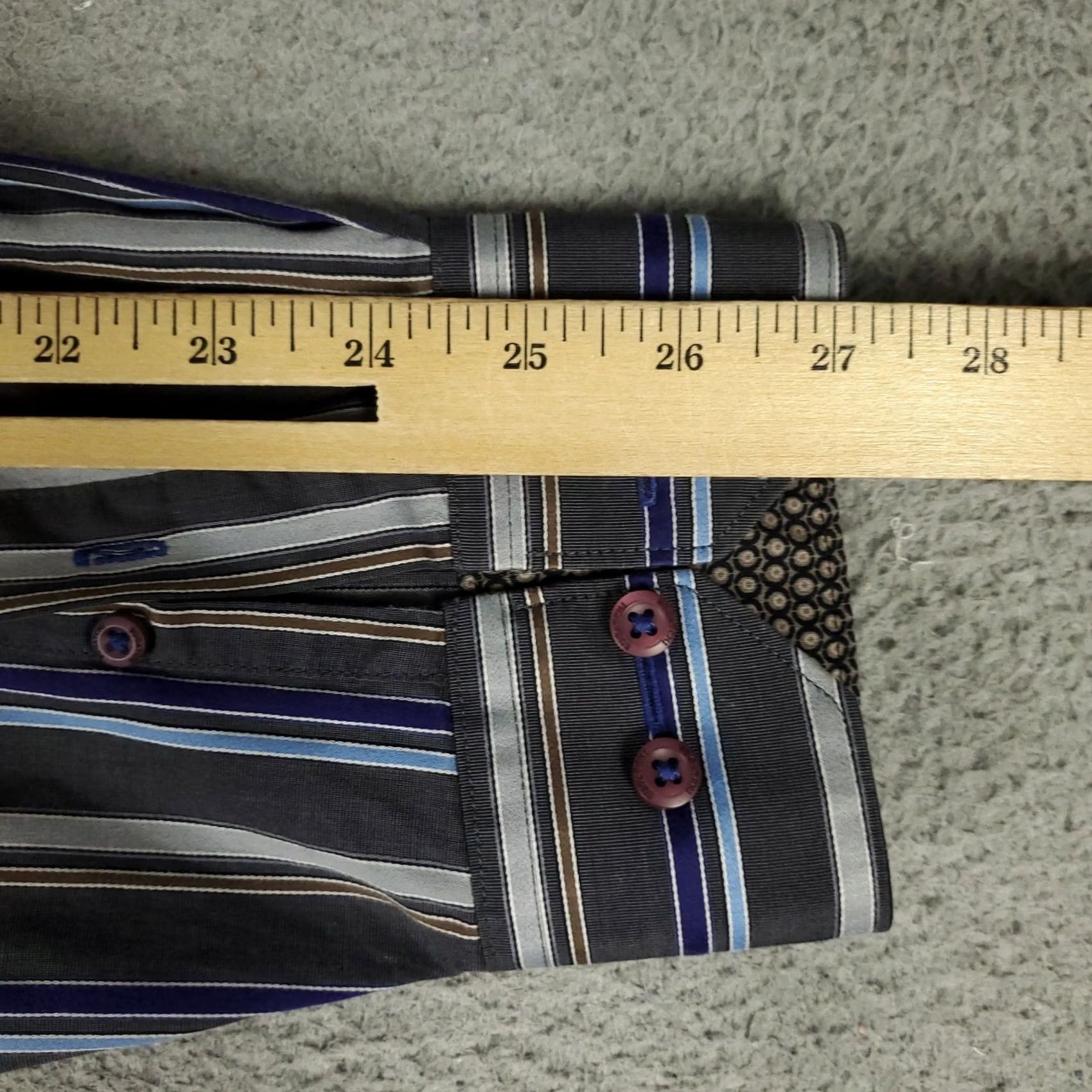 BUGATCHI Bugatchi Uomo Shirt Mens 2XL Blue Striped Button Up Long Sleeve Size US XXL / EU 58 / 5 - 6 Thumbnail
