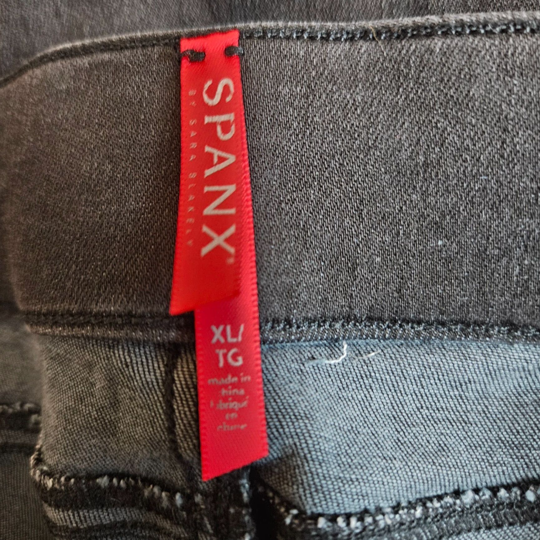 Spanx Spanx Womens Black Distressed Skinny Jeans XL High Rise 27in Inseam Denim Cotton Blend Stretch Womens Jeans Size 40" / US 18 - 7 Thumbnail