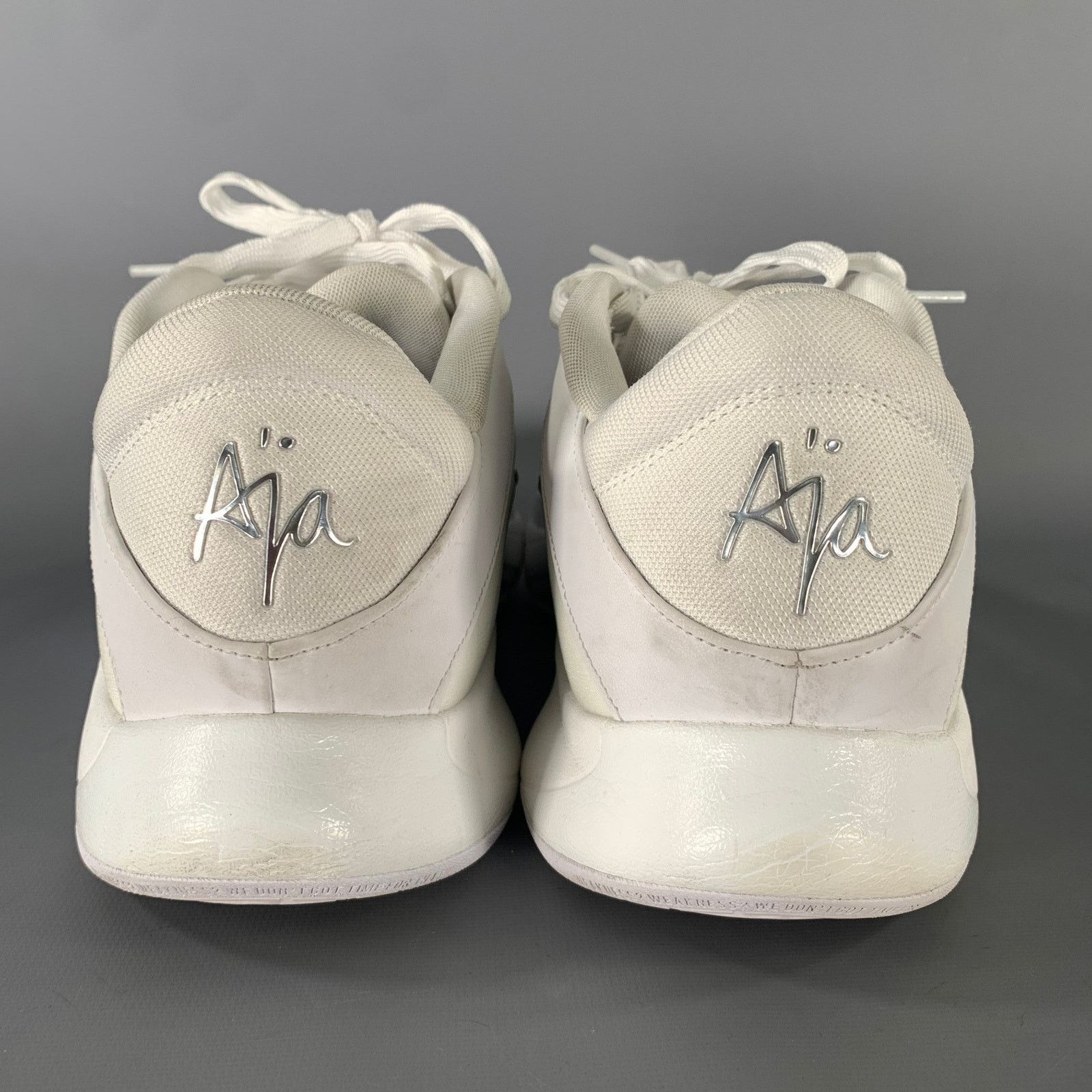 Nike NIKE White Silver Mixed Patterns Canvas B-Ball Snkrs Size US 15 / EU 48 - 3 Thumbnail