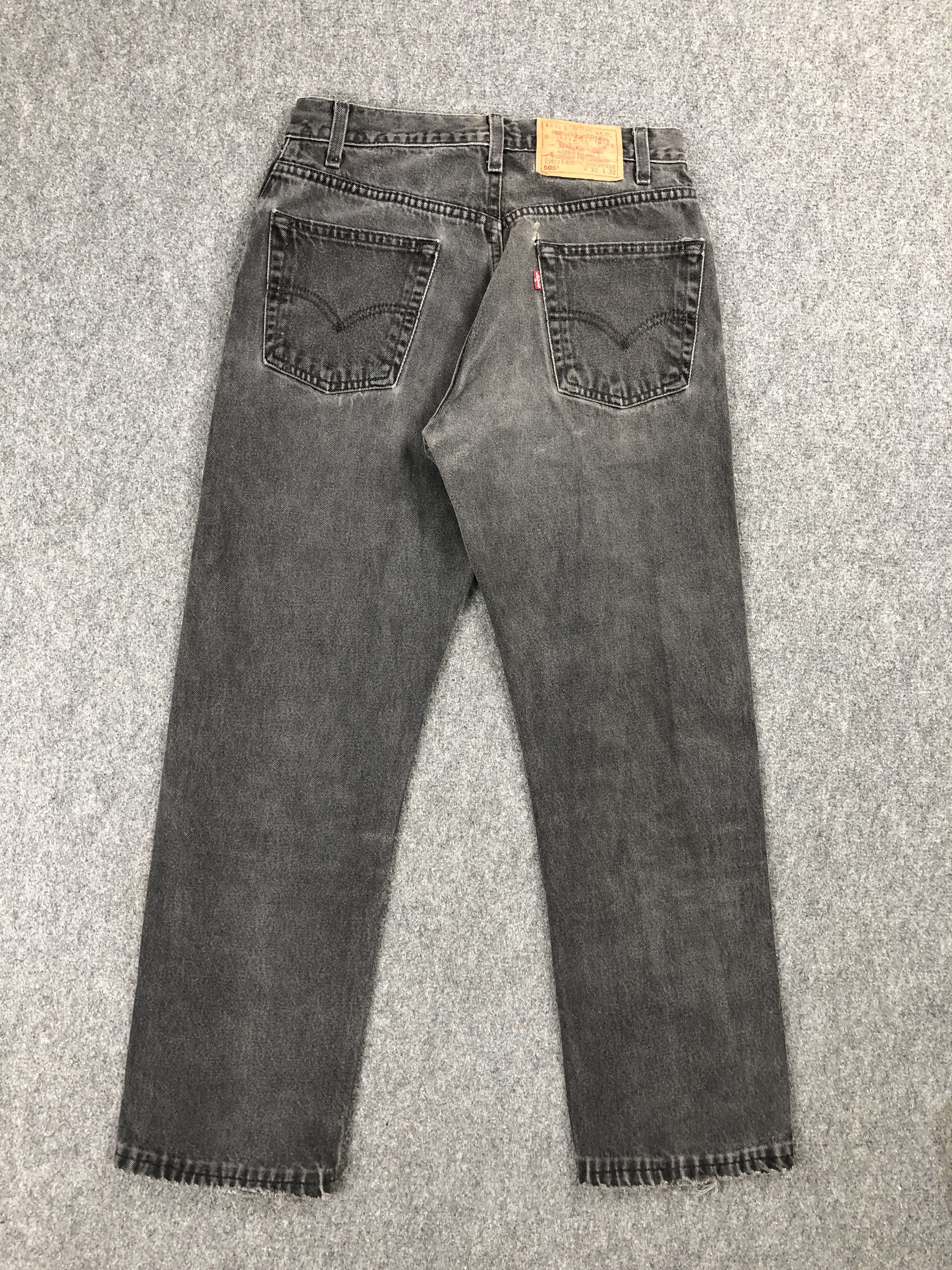Levi's Vintage 90s Levis 505 Faded Black Jeans DP2264 Size US 38 / EU 54 - 3 Thumbnail