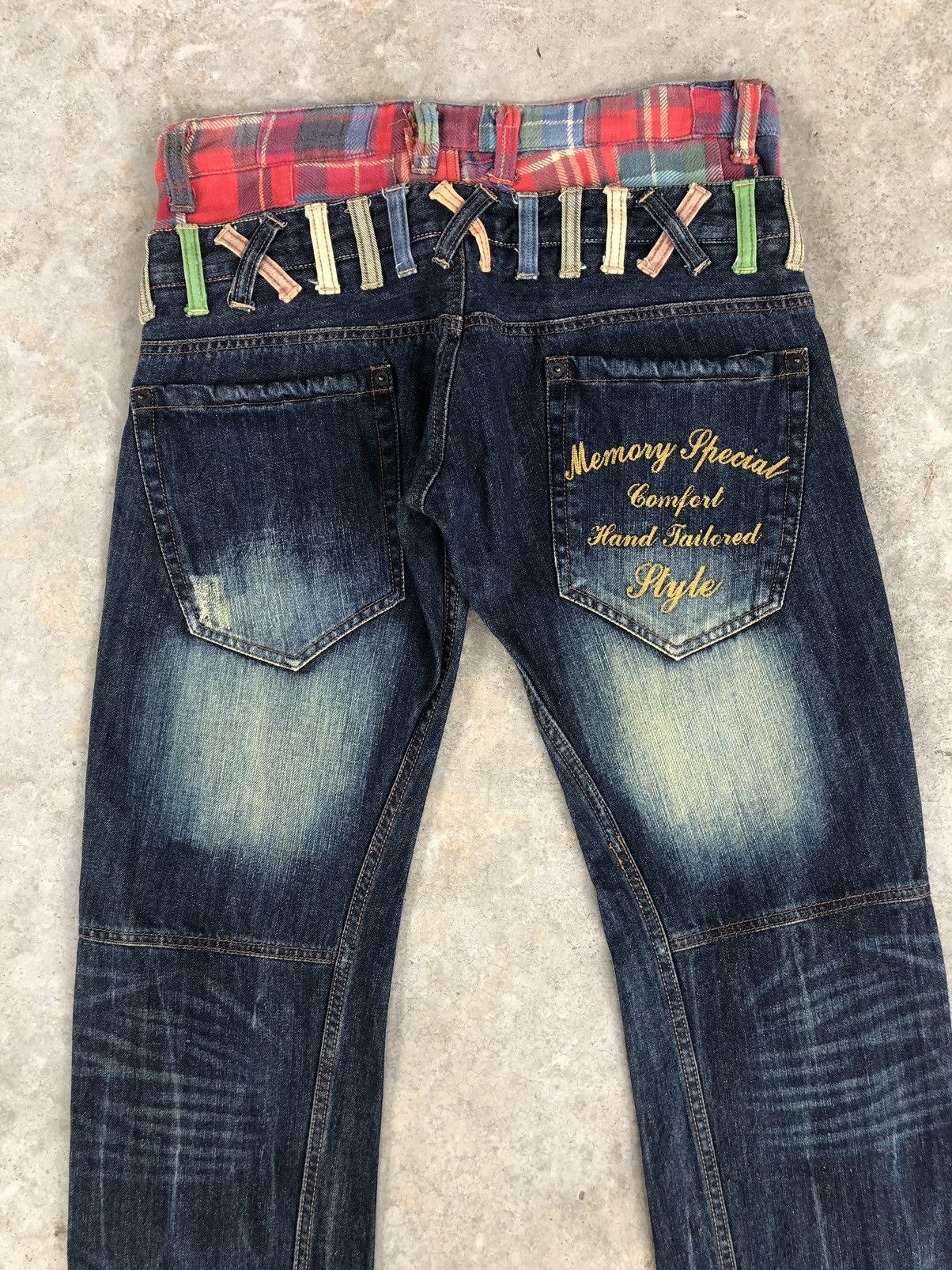 Japanese Brand Japanese Memory Special Double Waist Distressed Embroidered Size US 32 / EU 48 - 9 Thumbnail