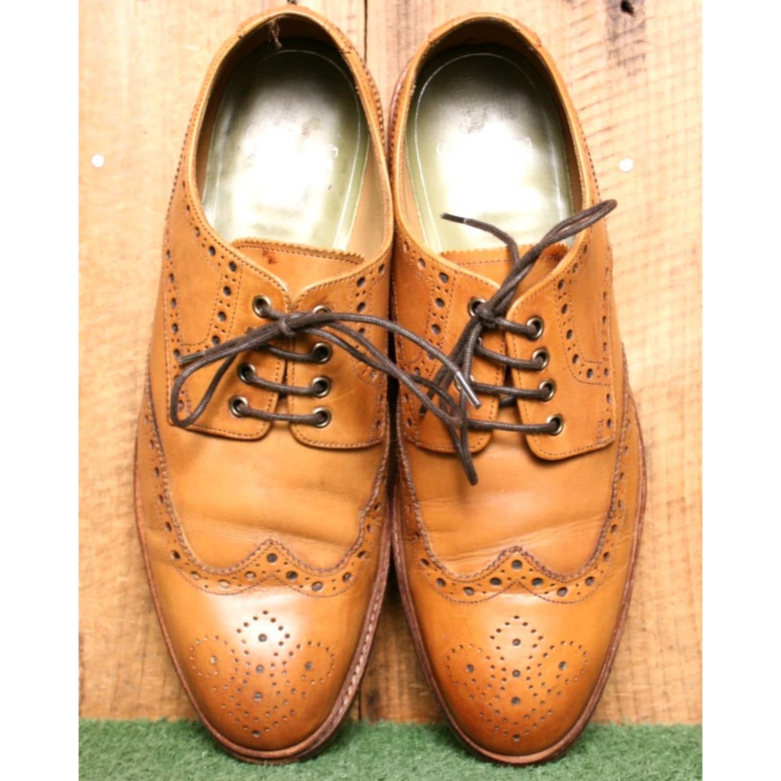 Oliver Sweeney VINTAGE Oliver Sweeney Saunders Derby Shoes Tan Leather Wingtip Goodyear Welted Mens 10.5 US 11.5 Size US 11 / EU 44 - 5 Thumbnail