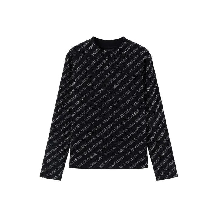 Balenciaga Balenciaga Black Logo Long Sleeve T-Shirt Size US S / EU 44-46 / 1 - 1 Thumbnail