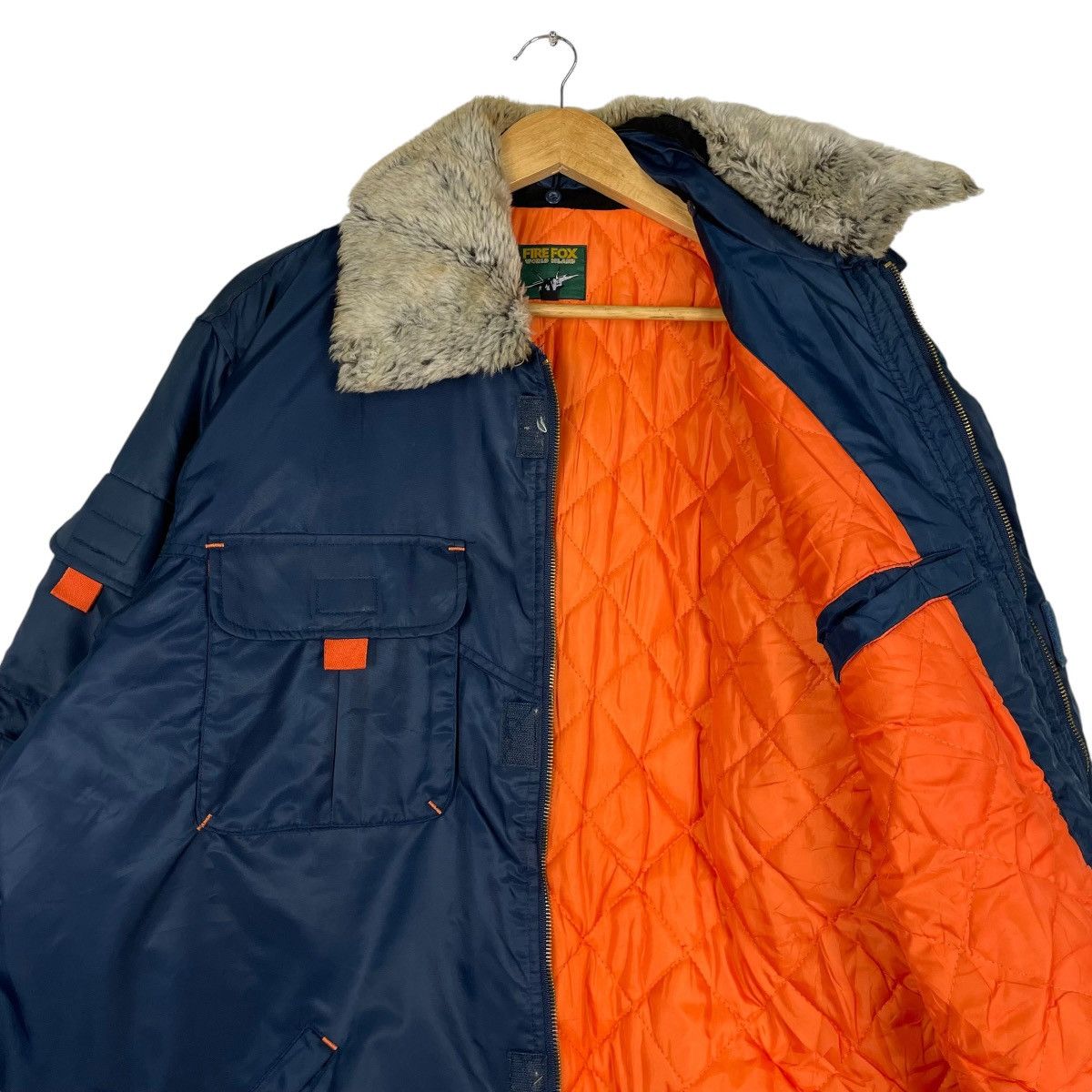 Japanese Brand × Vintage 💥FIRE FOX UTILITY FUR COLLAR NYLON JACKET Size US XL / EU 56 / 4 - 10 Thumbnail