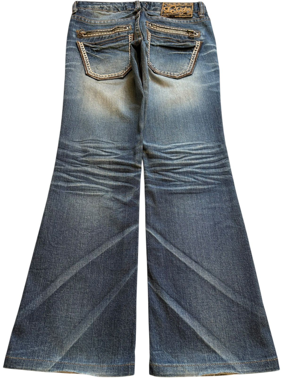 Hysteric Glamour Vintage Lolita Mud Wash Distressed Flare Jeans Size 29" - 2 Thumbnail