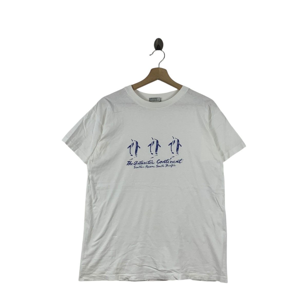 Vintage Vintage THE ANTARCTIC CONTINENTS Penguin Ocean Tee Shirt Top Size L / US 10 / IT 46 - 1 Thumbnail