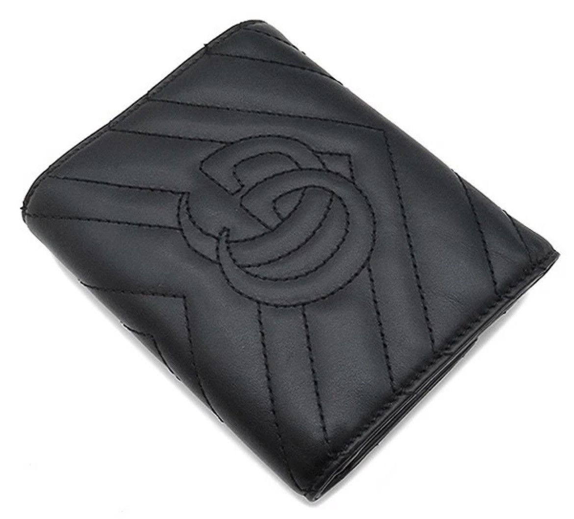 Gucci GUCCI Tri Fold Wallet GG Marmont Leather Black 474802 Size ONE SIZE - 6 Thumbnail