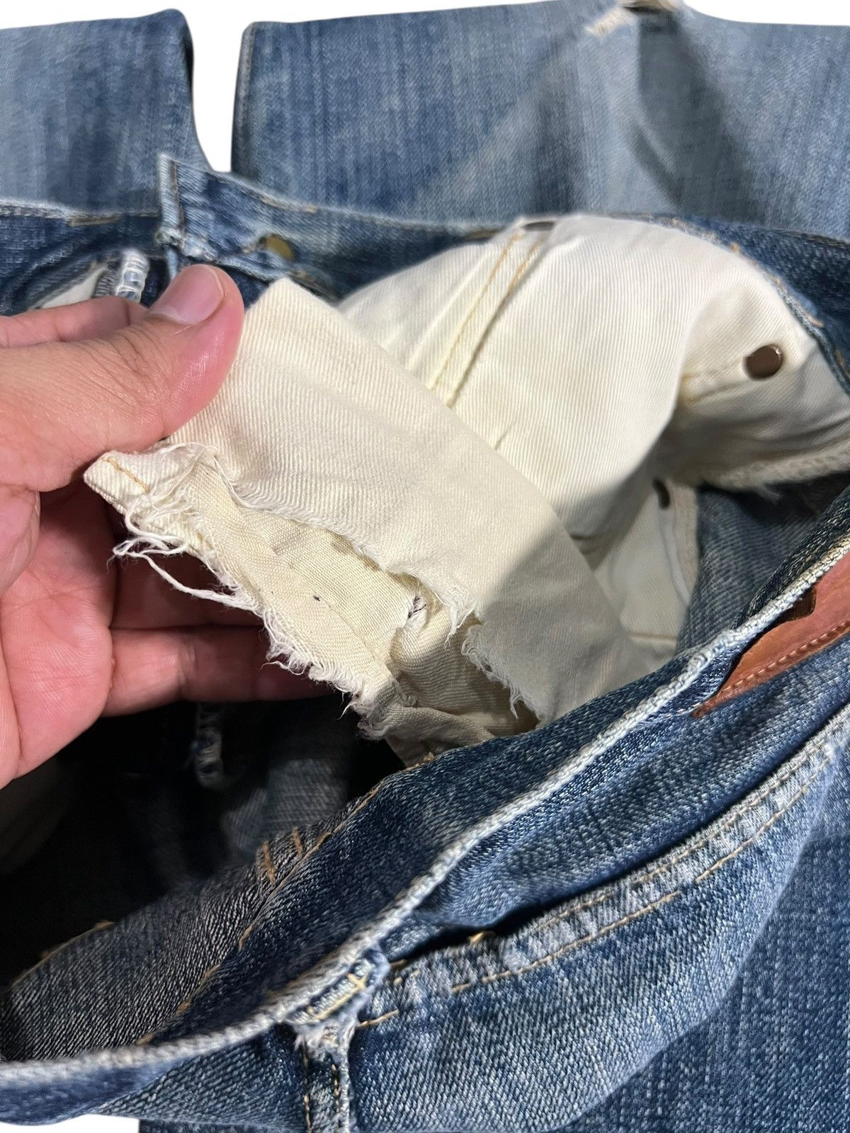 OMNIGOD Vintage Selvedge Omnigod Distress Faded Jean Size US 29 - 19 Thumbnail